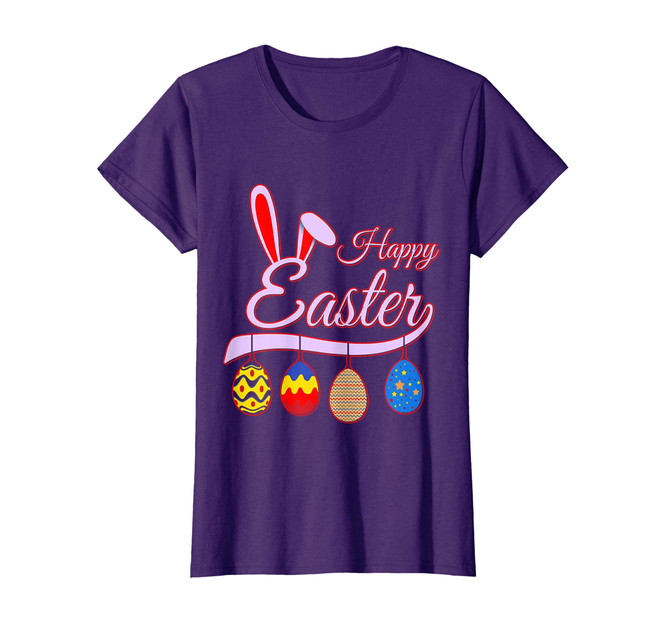 Happy Easter Bunny Tee shirt with Easter Eggs Tee