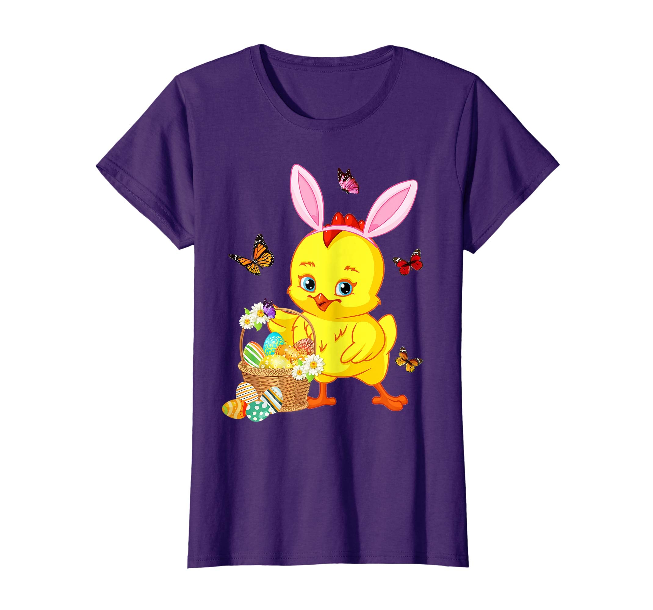 Chicken Bunny Hat Rabbit Easter Eggs Shirt Happy Ea