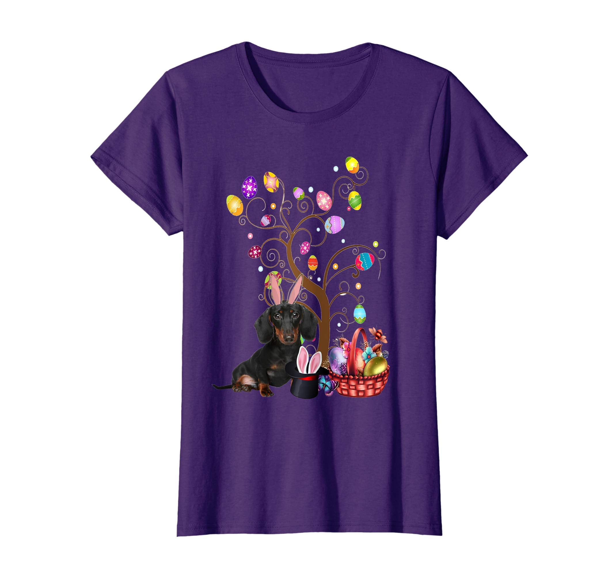 Bunny Dachshund Easter Day Hunting Egg T-Shirt Dad Mom Gift