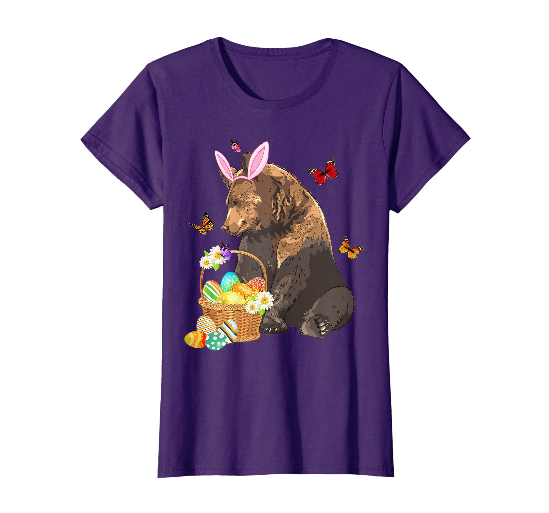 Bear Bunny Hat Rabbit Easter Eggs Shirt Happy Ea