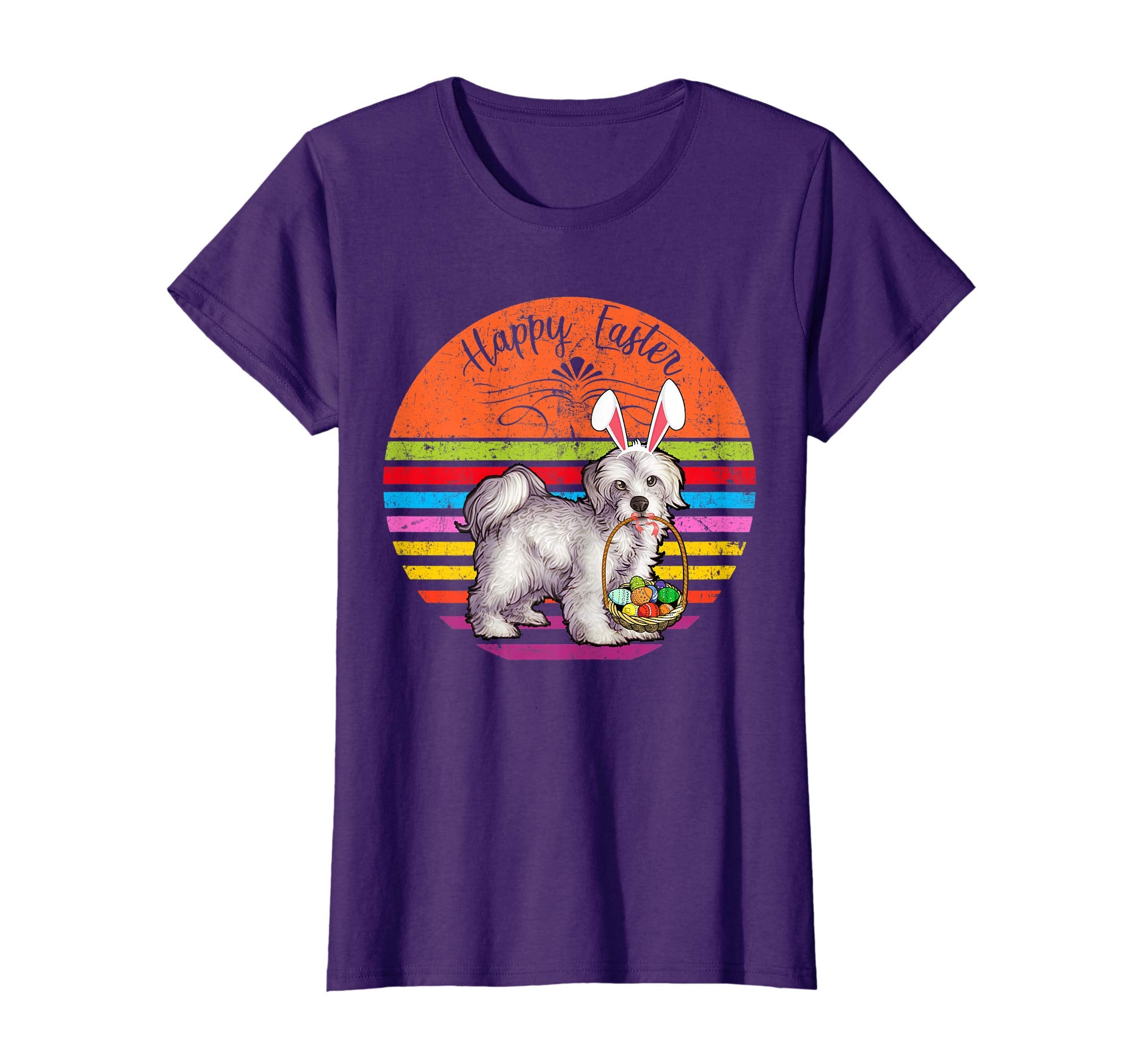 Vintage Maltese Dog Easter Eggs Basket T Shirt