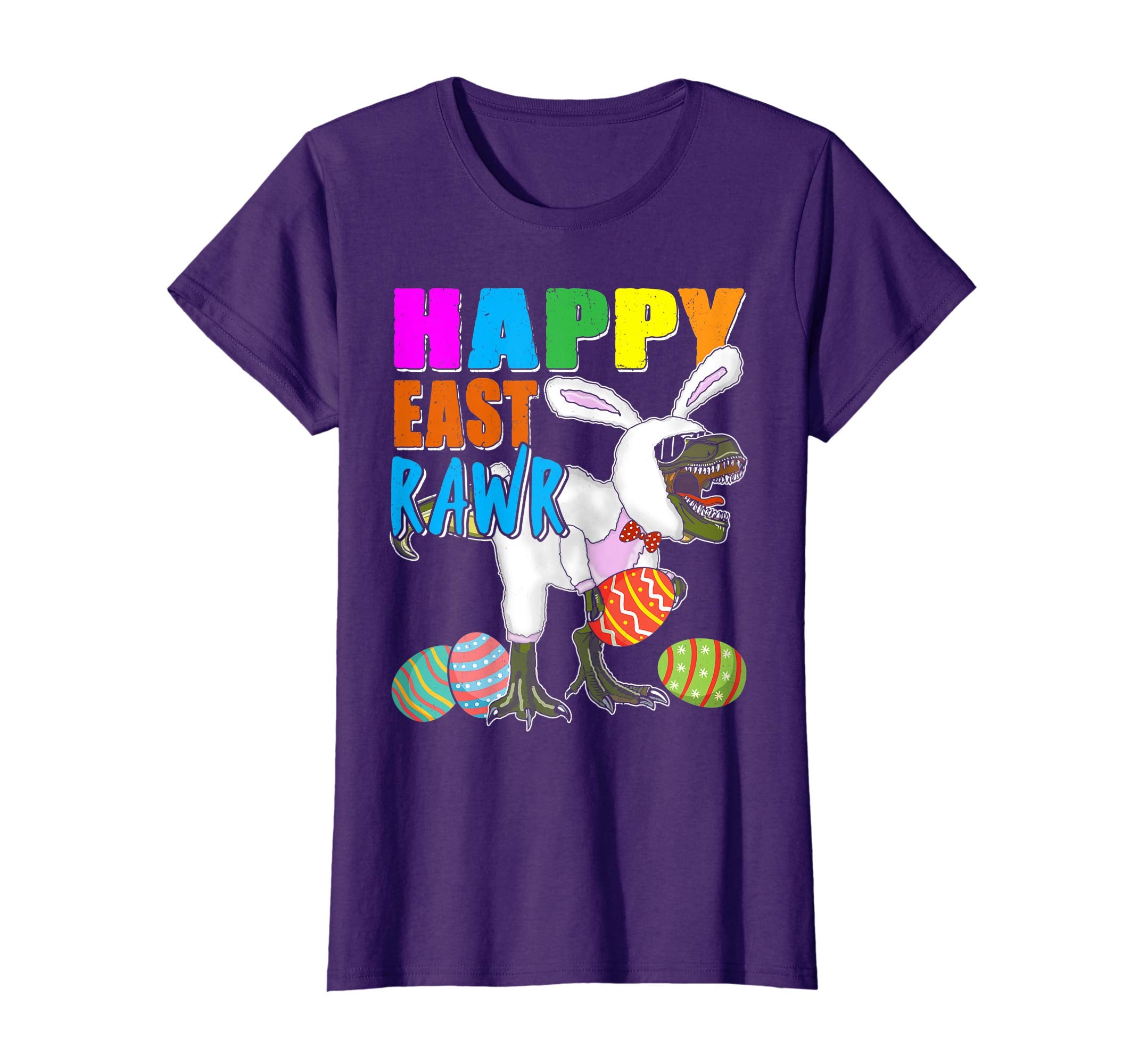 Happy Eastrawr T Rex Dinosaur Easter Bunny Egg Shirt Kids