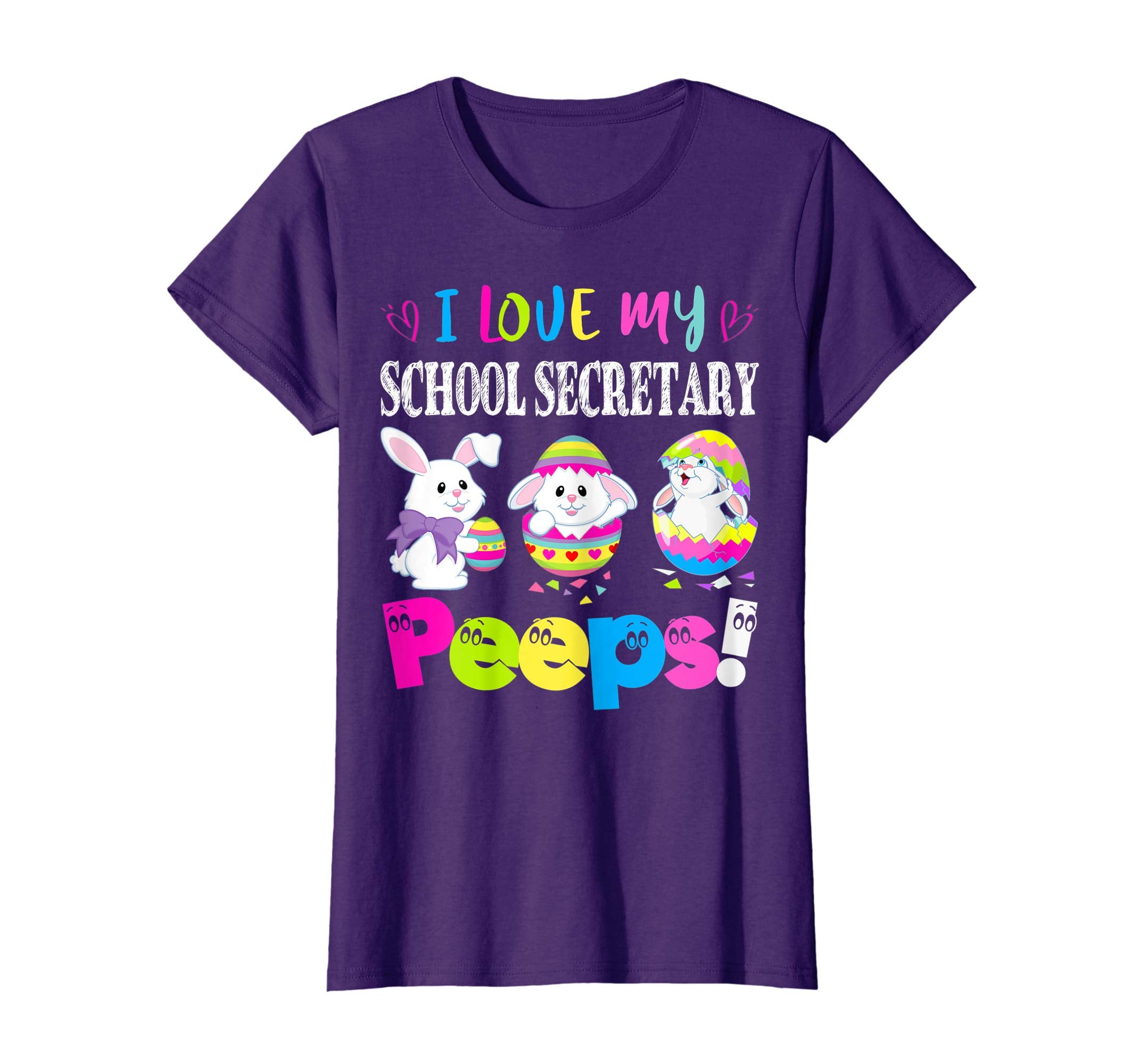 I Love My School Secretary Peeps Easter Bunny Gift T-Shirt