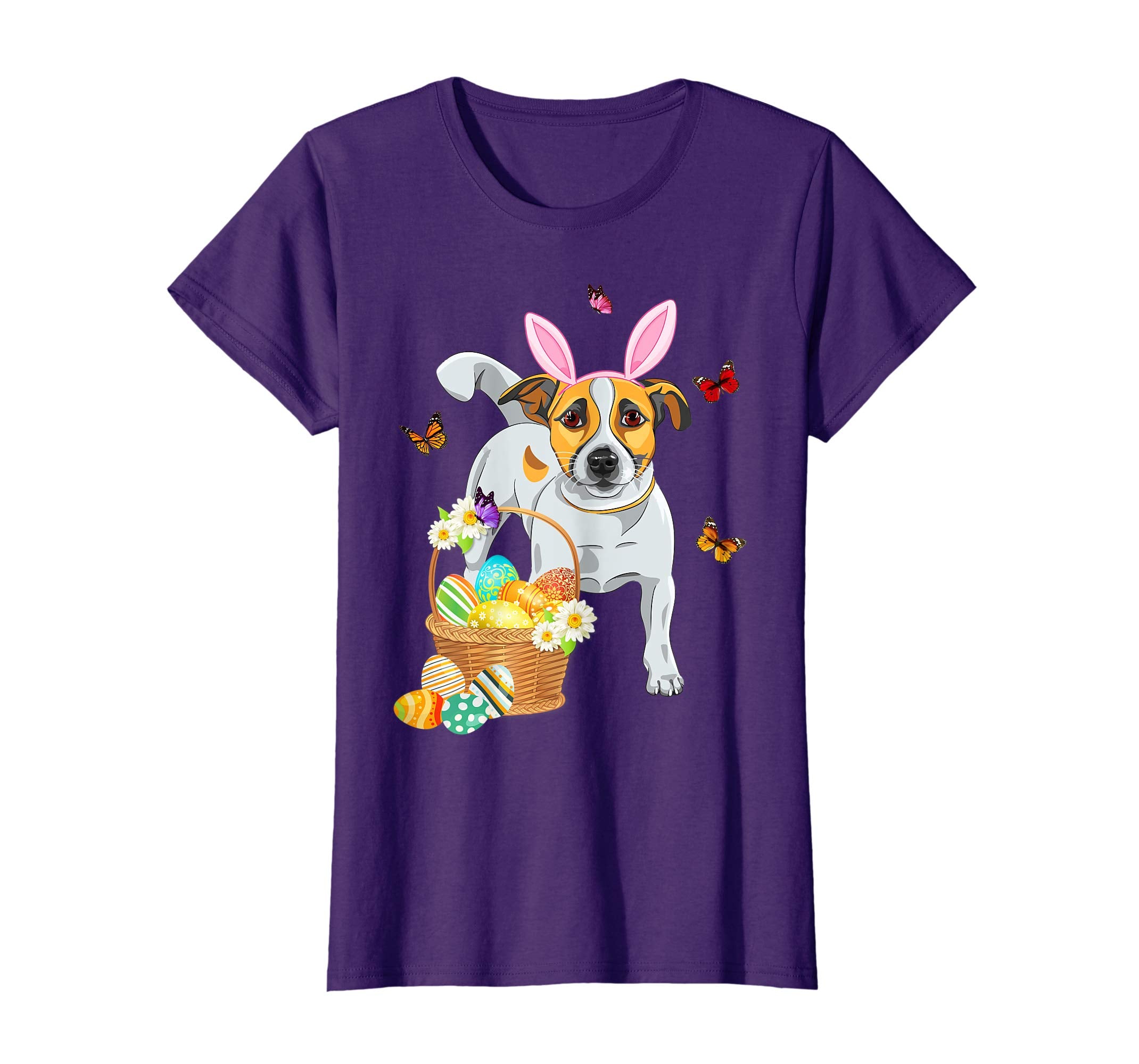 Jack Russell Bunny Hat Rabbit Easter Eggs Shirt Happy Ea