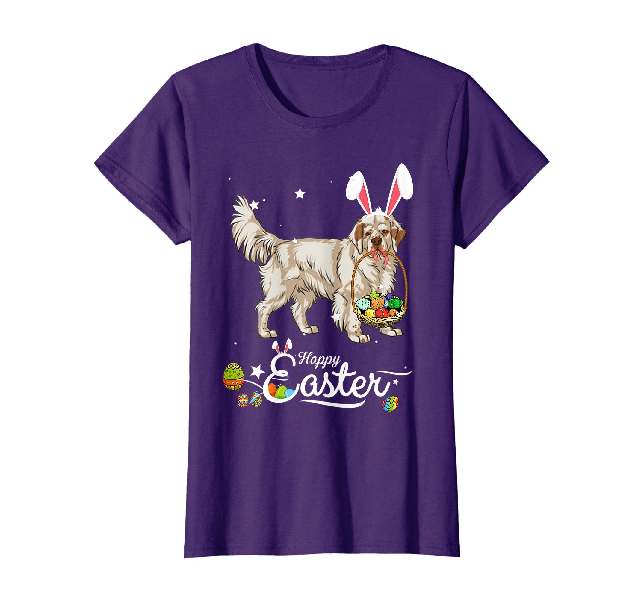Clumber Spaniel Dog With Bunny Hat Easter Costume T Shirt