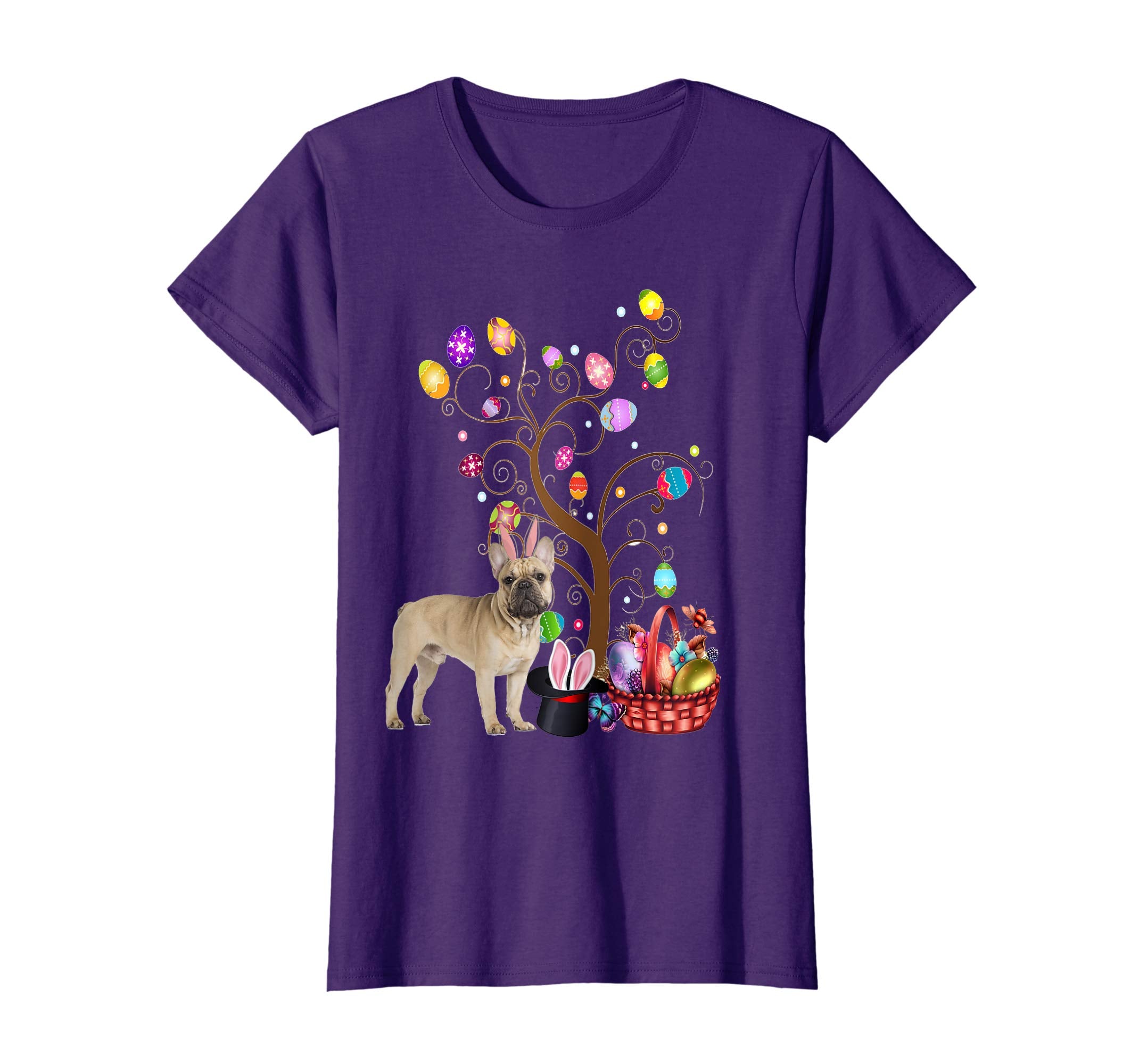 Bunny Bulldog Easter Day Hunting Egg T-Shirt Dad Mom Gift