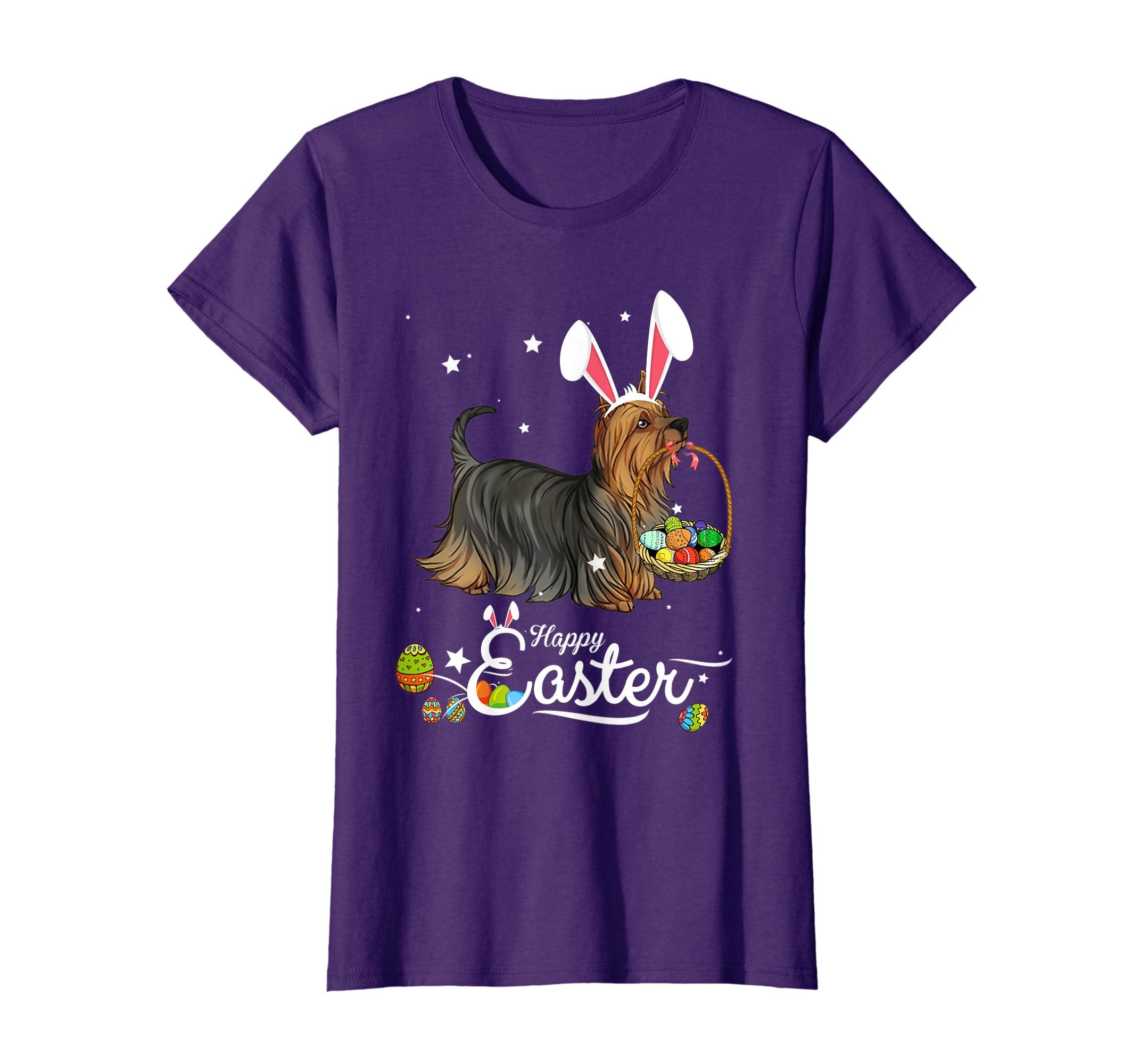 Silky Terrier Dog With Bunny Hat Easter Costume T Shirt