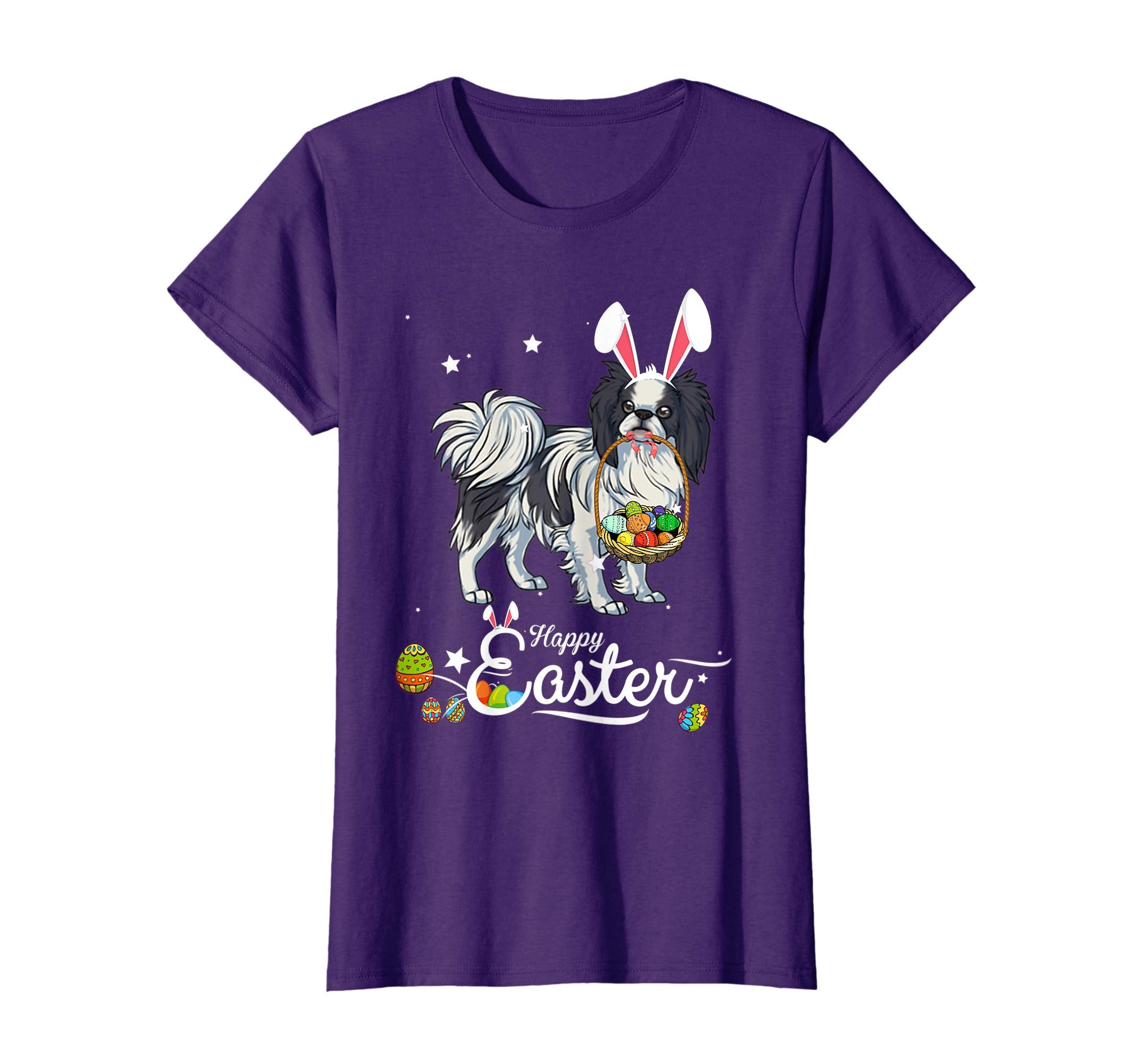 Japanese Chin Dog With Bunny Hat Easter Costume T Shirt