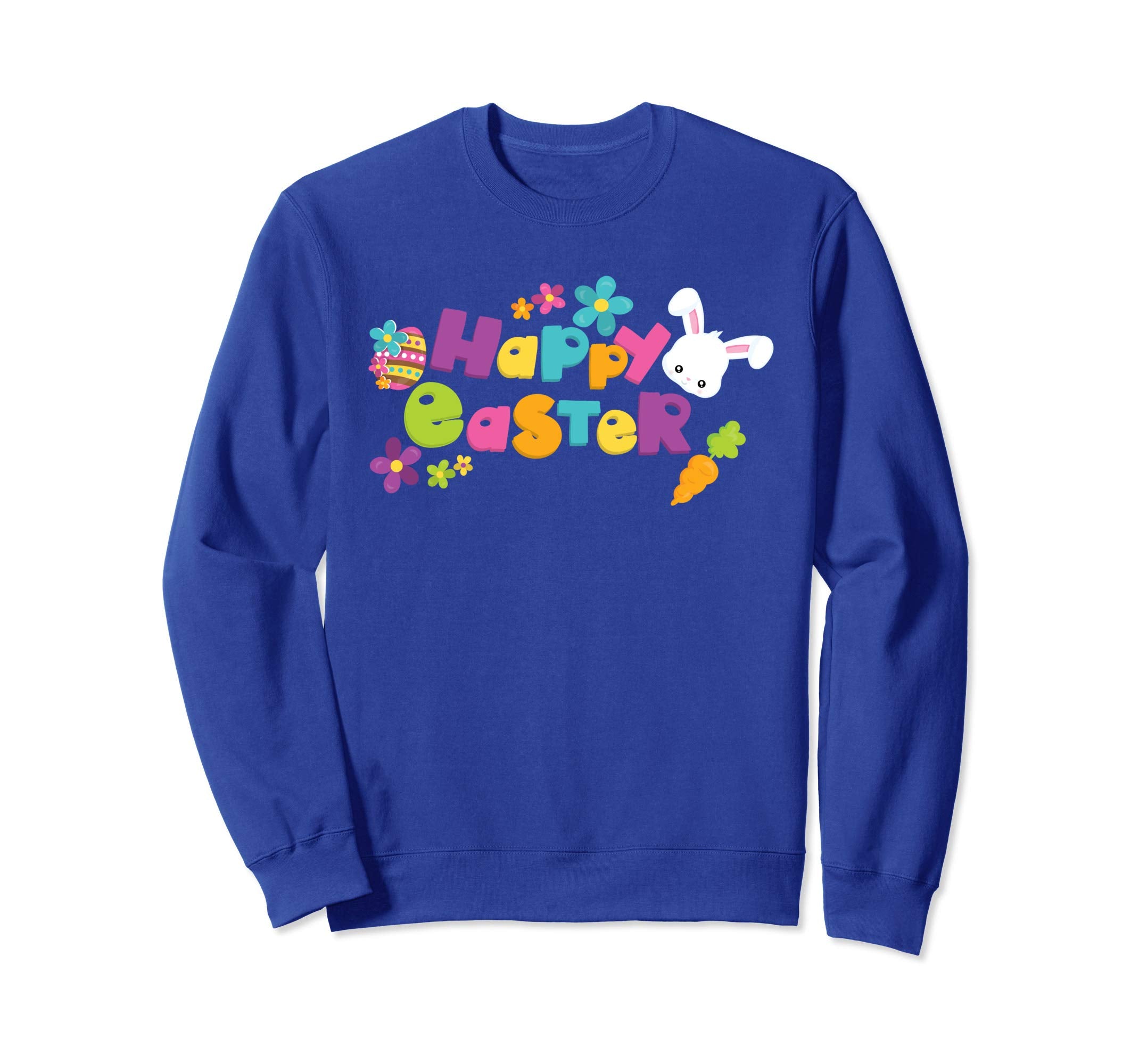 Happy Easter Shirt Cute Bunny Flower Carrots Sweatshirt