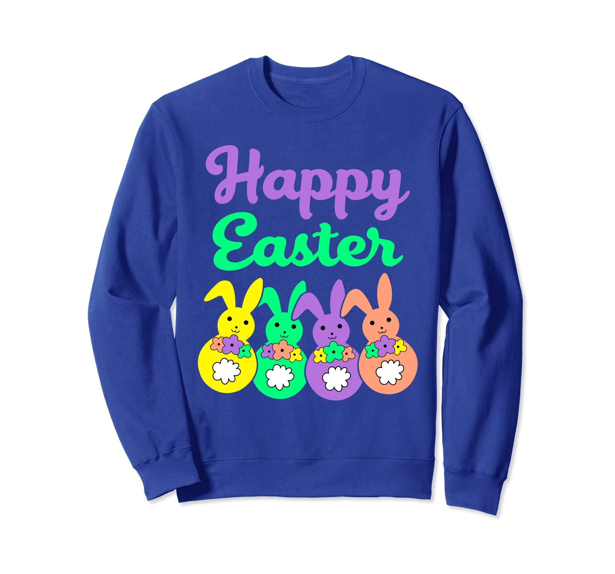 Happy Easter Egg Hunt Bunnies Bow Men Women Sweatshirt Gift
