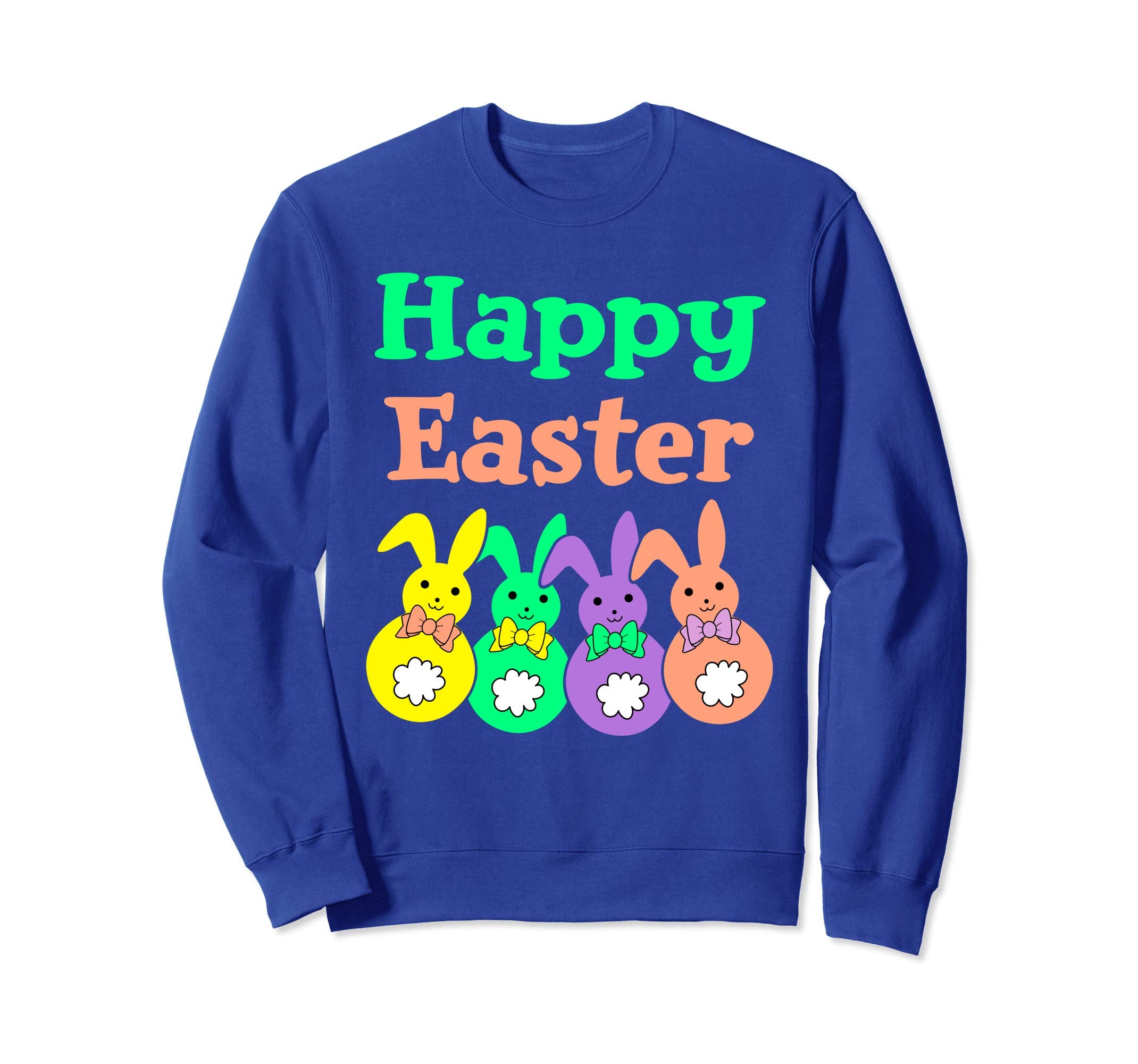 Happy Easter Egg Hunt Bunnies Bow Men Women Sweatshirt Gift