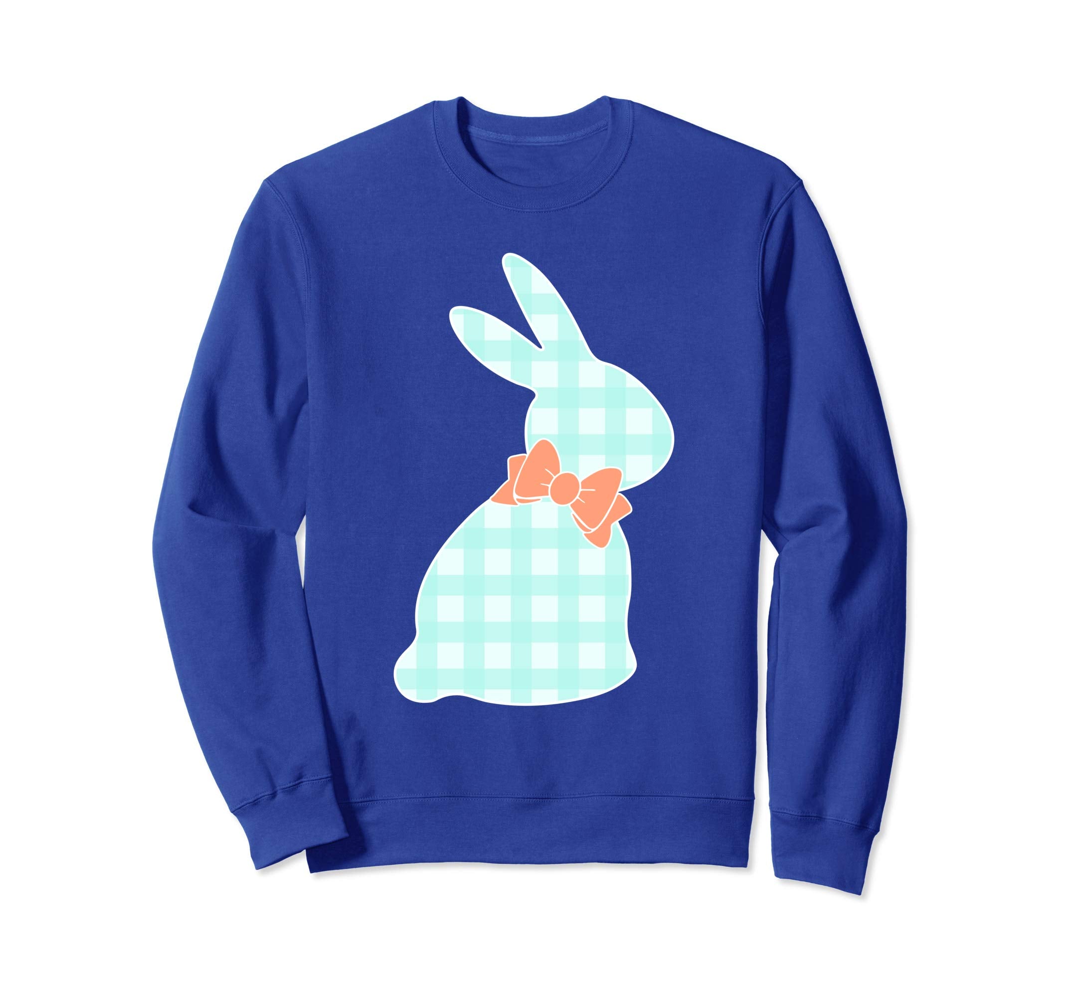 Bunny Buffalo Plaid Bow Happy Easter Women Sweatshirt Gift