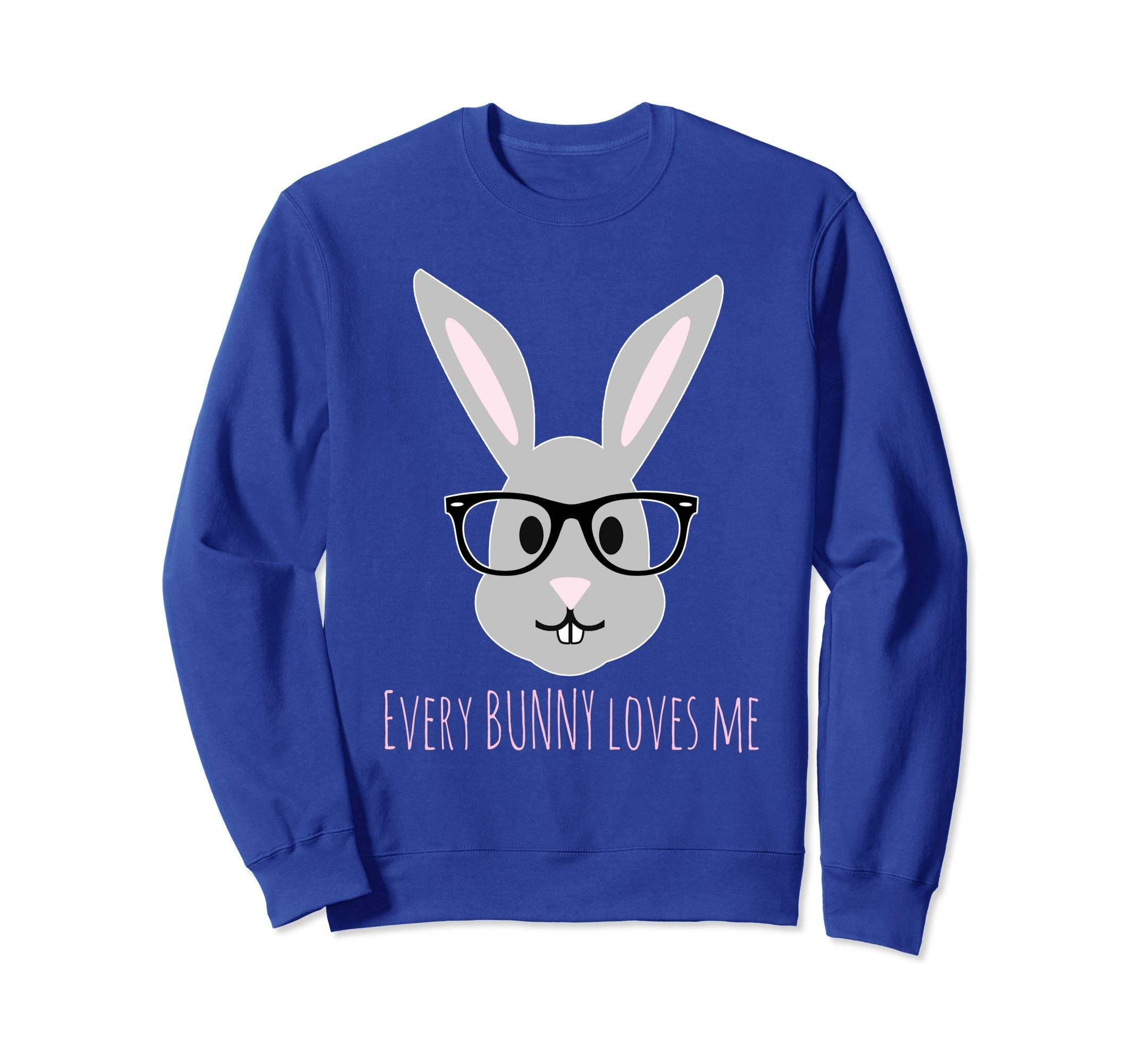 Happy Easter Shirt Cute Bunny Head with Glasses Sweatshirt