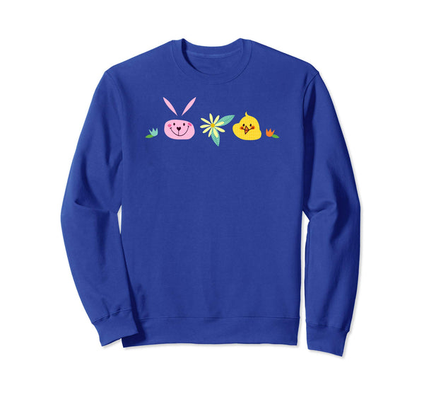 Cute Easter Bunny and Chick Spring Sweatshirt Women