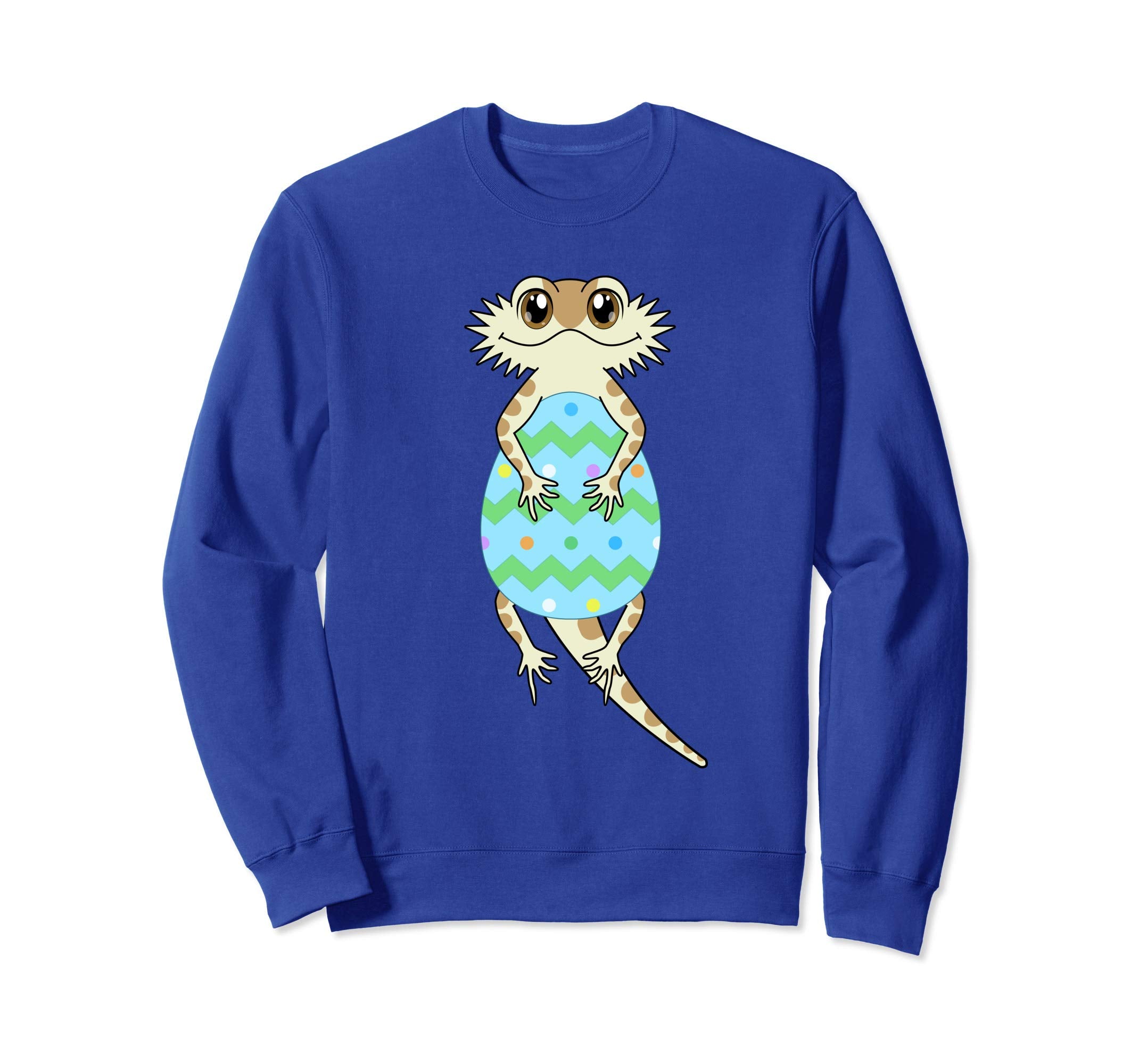 Bearded Dragon Easter Sweatshirt Cartoon Cute Easter Egg