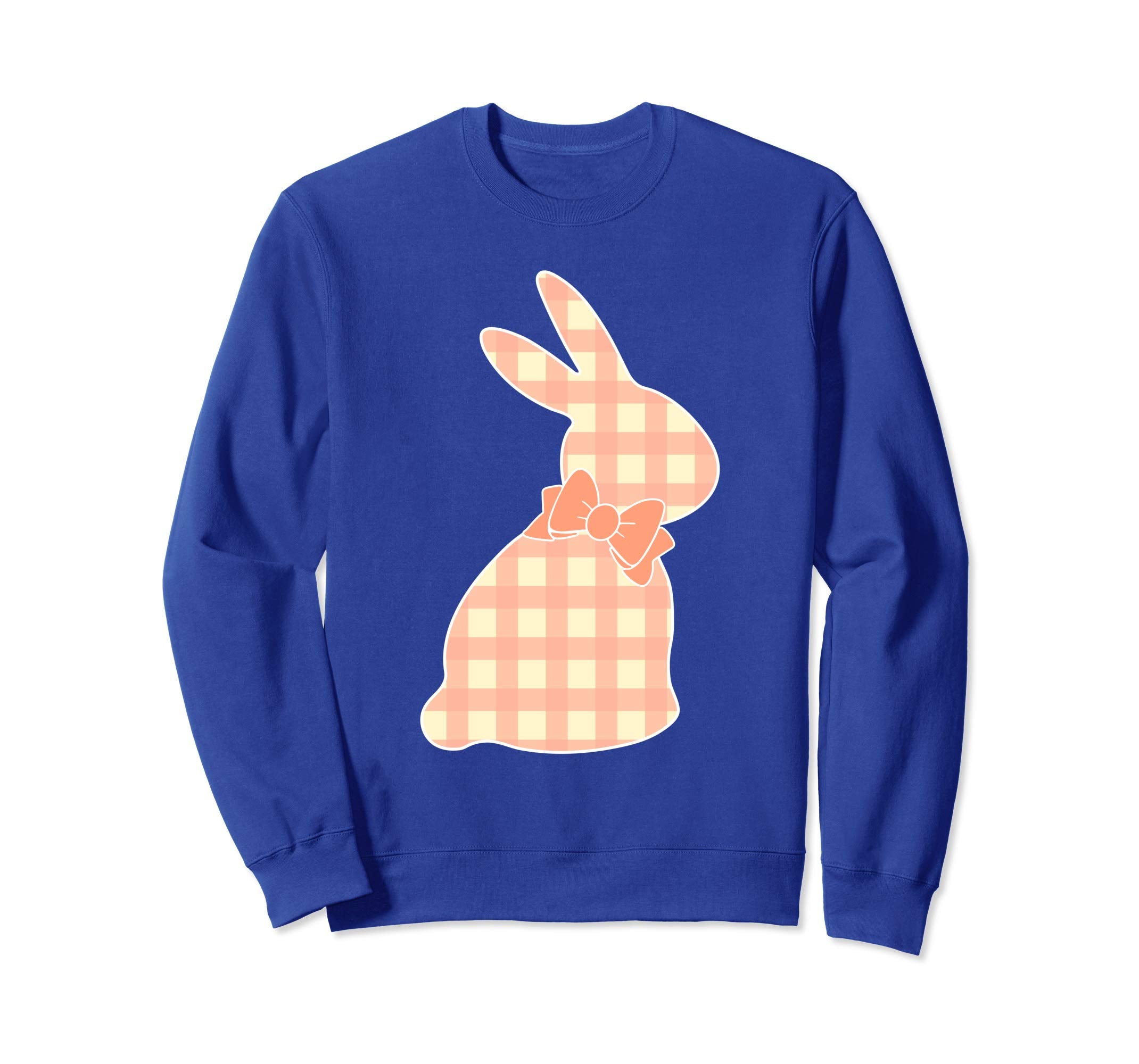Bunny Buffalo Plaid Bow Happy Easter Women Sweatshirt Gift