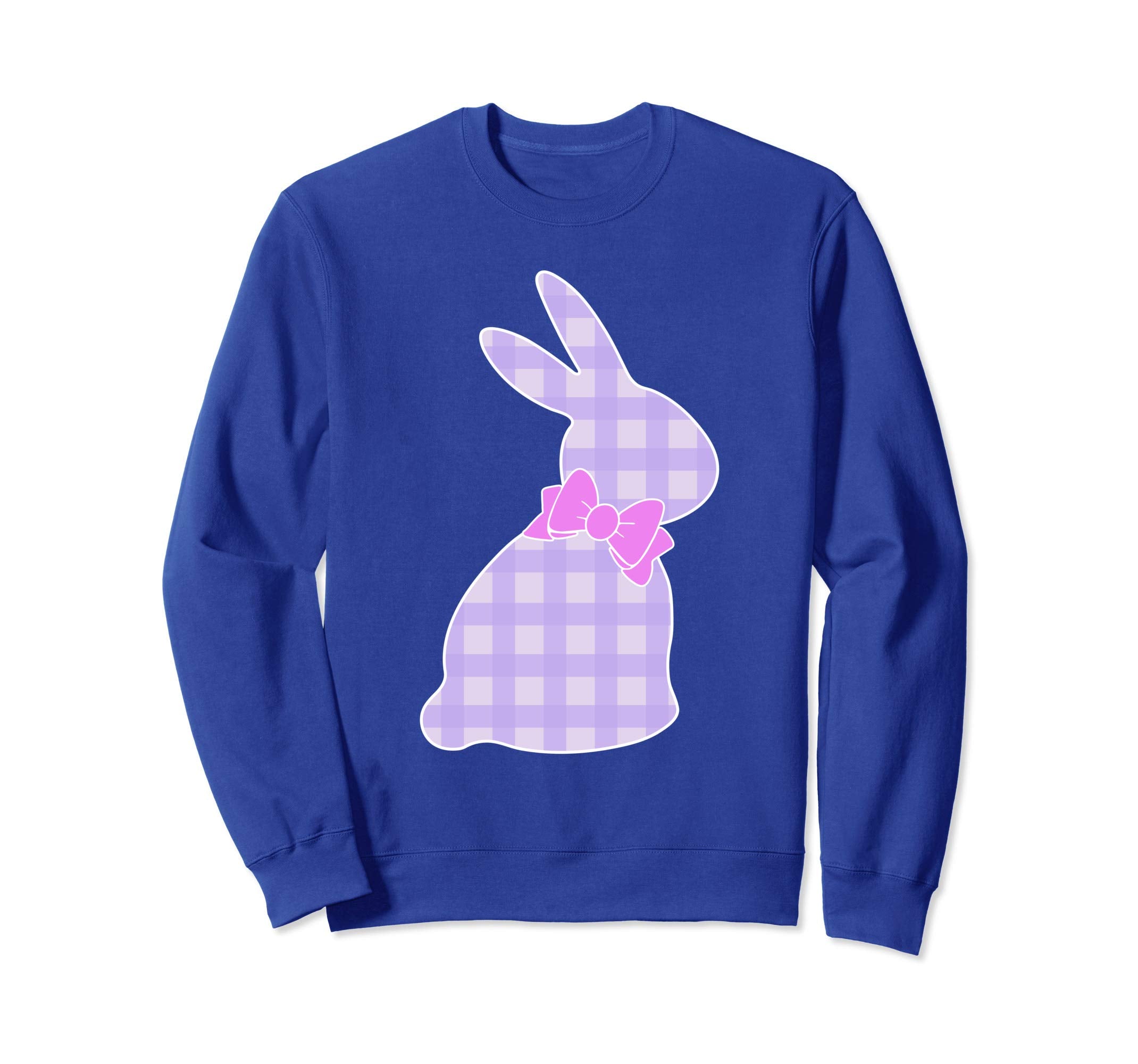 Bunny Buffalo Plaid Bow Happy Easter Women Sweatshirt Gift