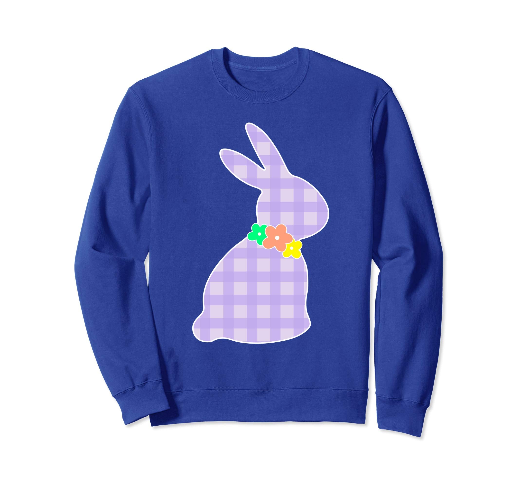 Bunny Buffalo Plaid Bow Happy Easter Women Sweatshirt Gift