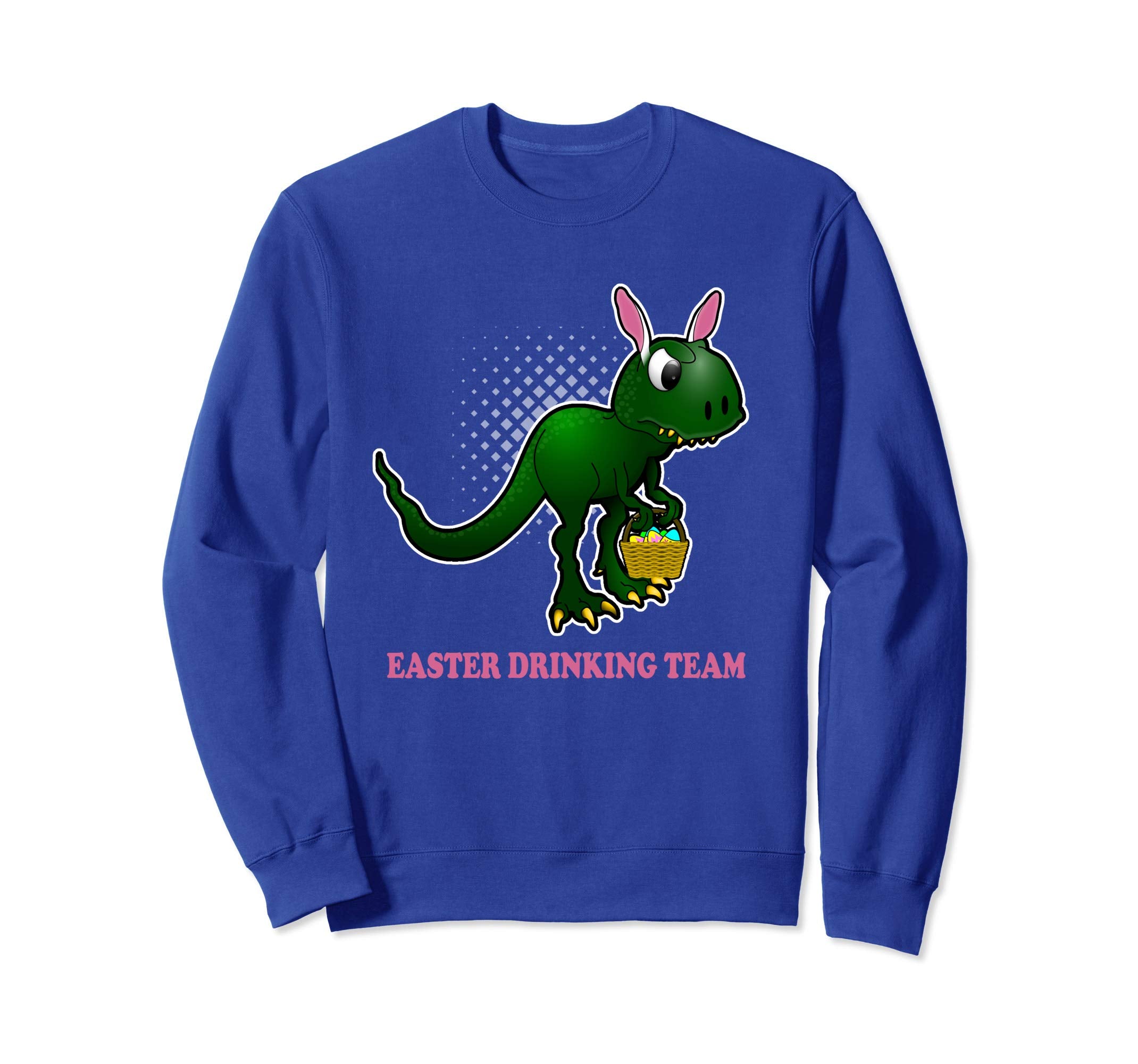 Easter T-Rex Bunny Ears Holding Easter Egg Basket Sweatshirt