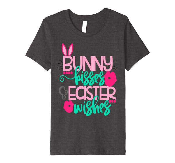 Bunny Kisses and Easter Wished Cute Easter Bunny Shirt Girls