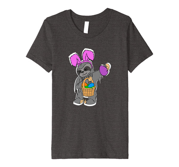 Kids Dabbing Sloth Funny Shirt Cute Easter Basket Gift Boys Girls