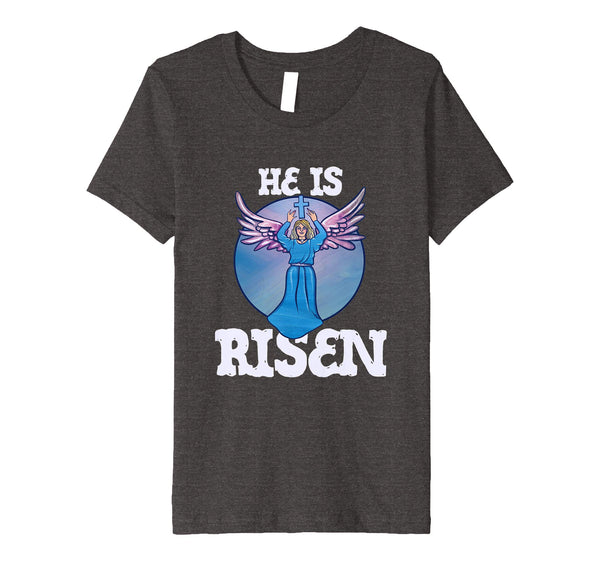 He is Risen t-shirt Christian Easter Sunday Angel Artwork
