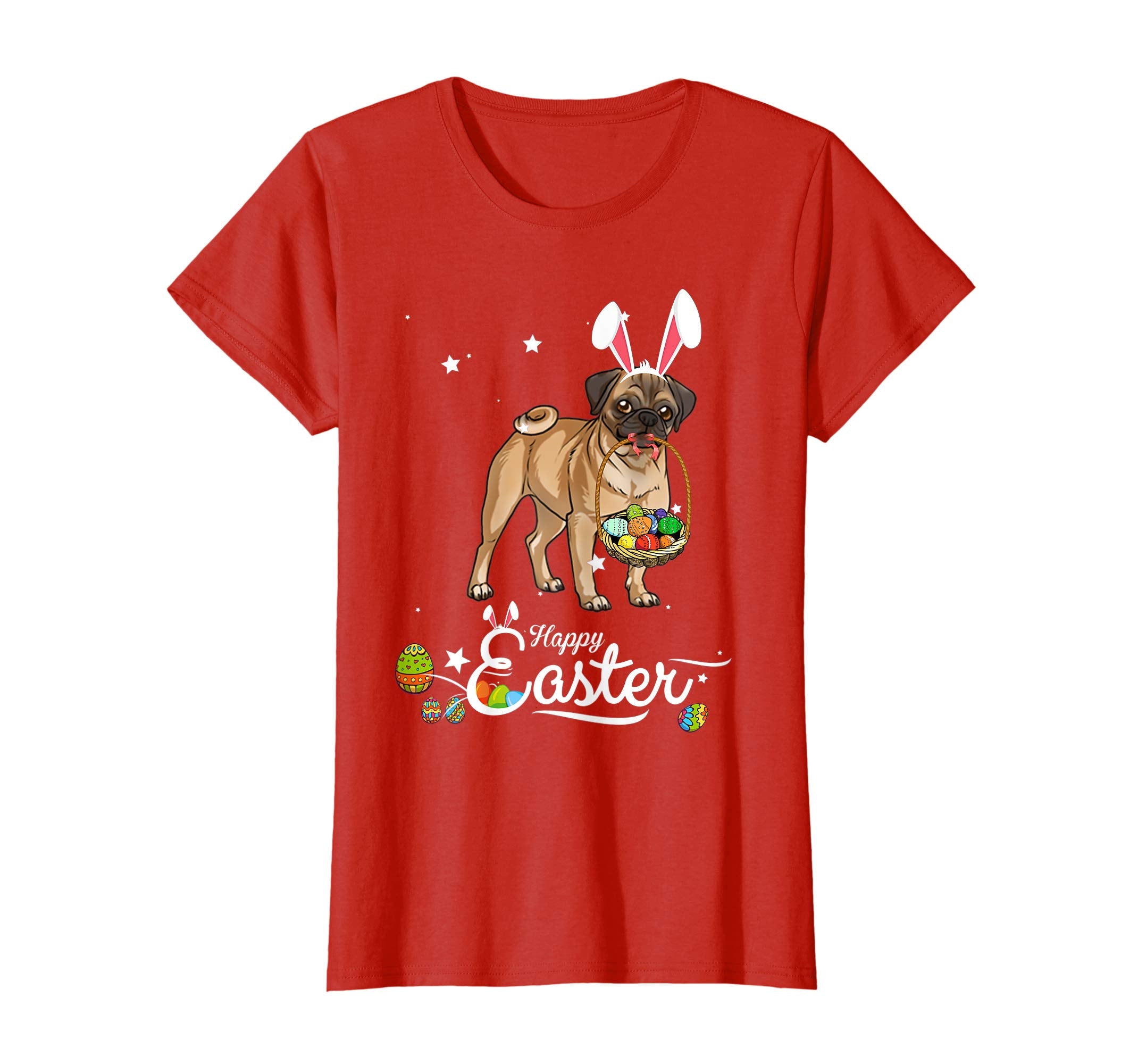 Pug Dog With Bunny Hat Easter Costume T Shirt