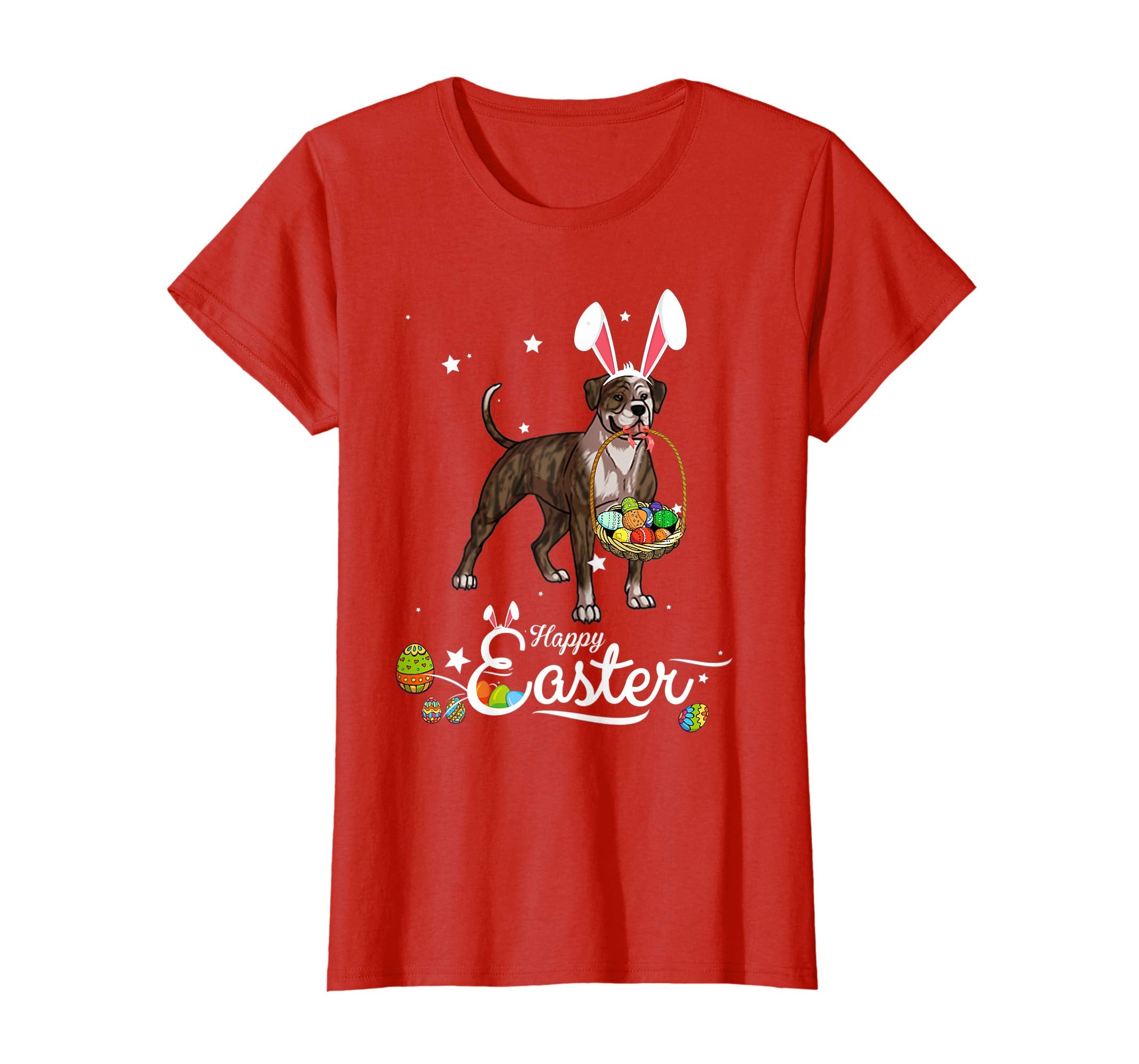 American Bulldog Dog With Bunny Hat Easter Costume T Shirt