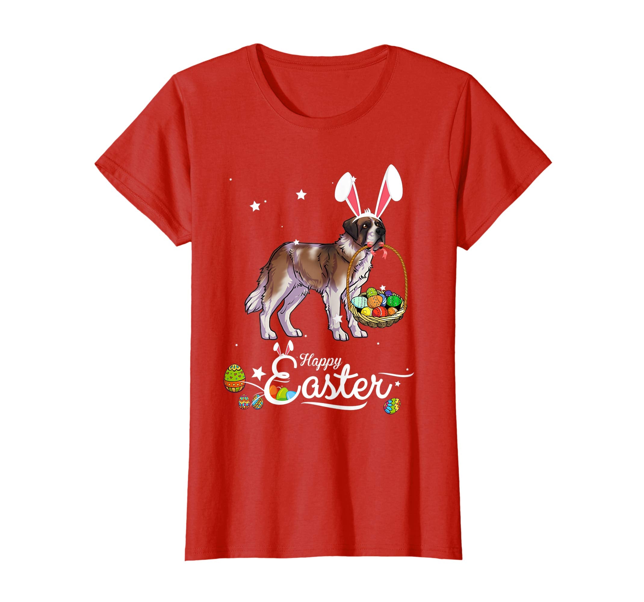 Saint Bernard Dog With Bunny Hat Easter Costume T Shirt