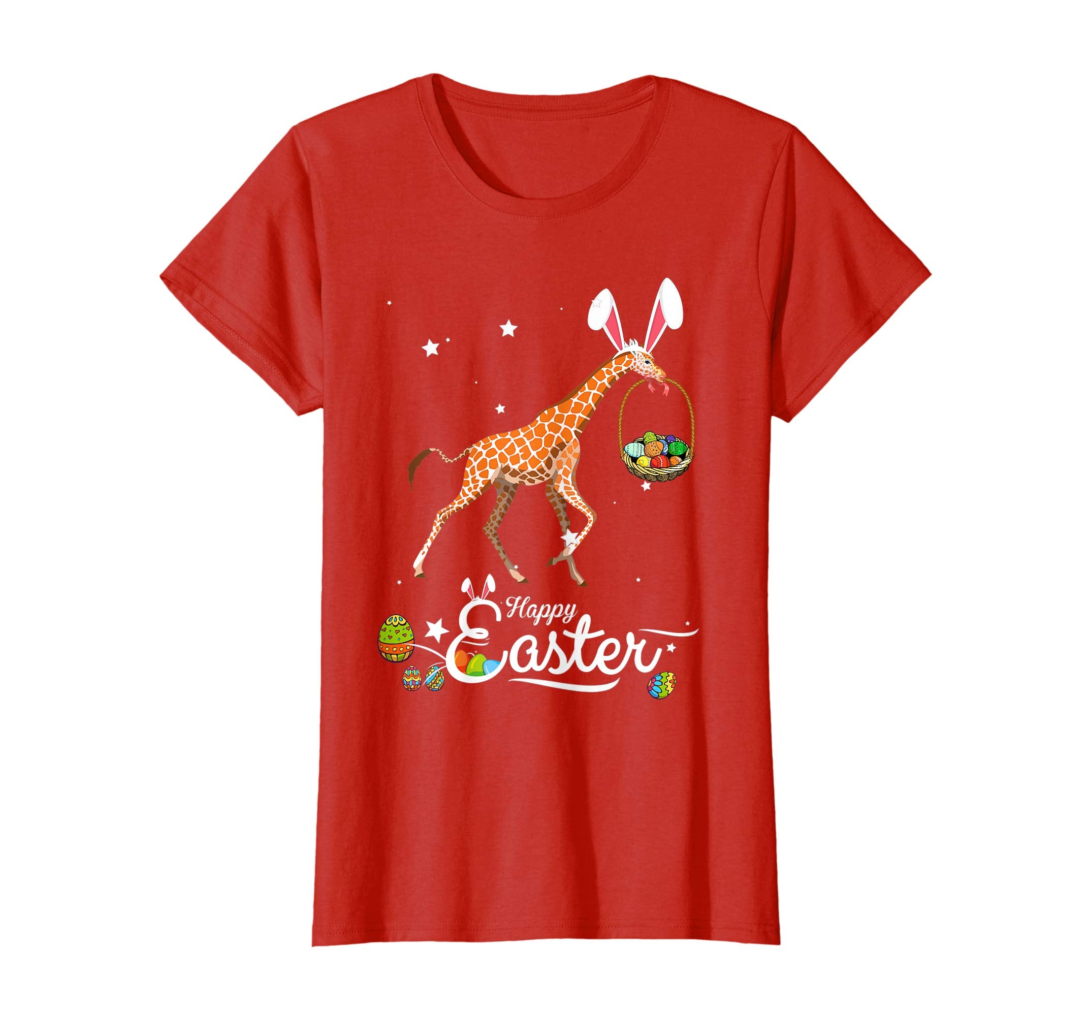 Cute Easter Giraffe with Bunny Ears and Eggs T Shirt