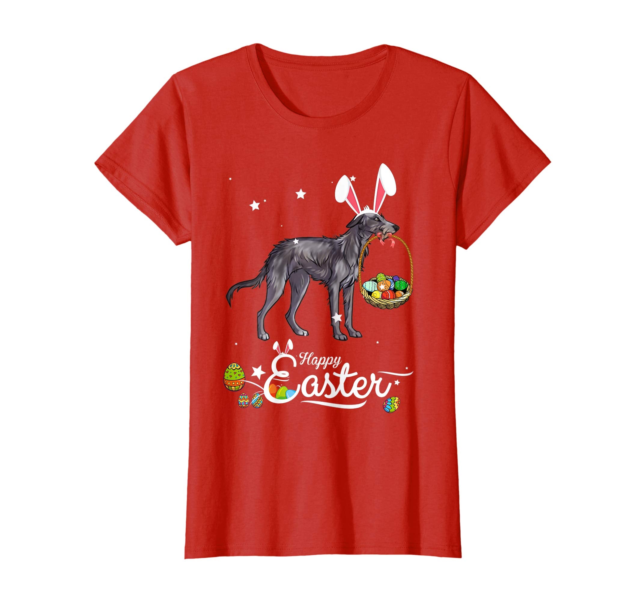 Scottish Deerhound Dog With Bunny Hat Easter Costume T Shirt