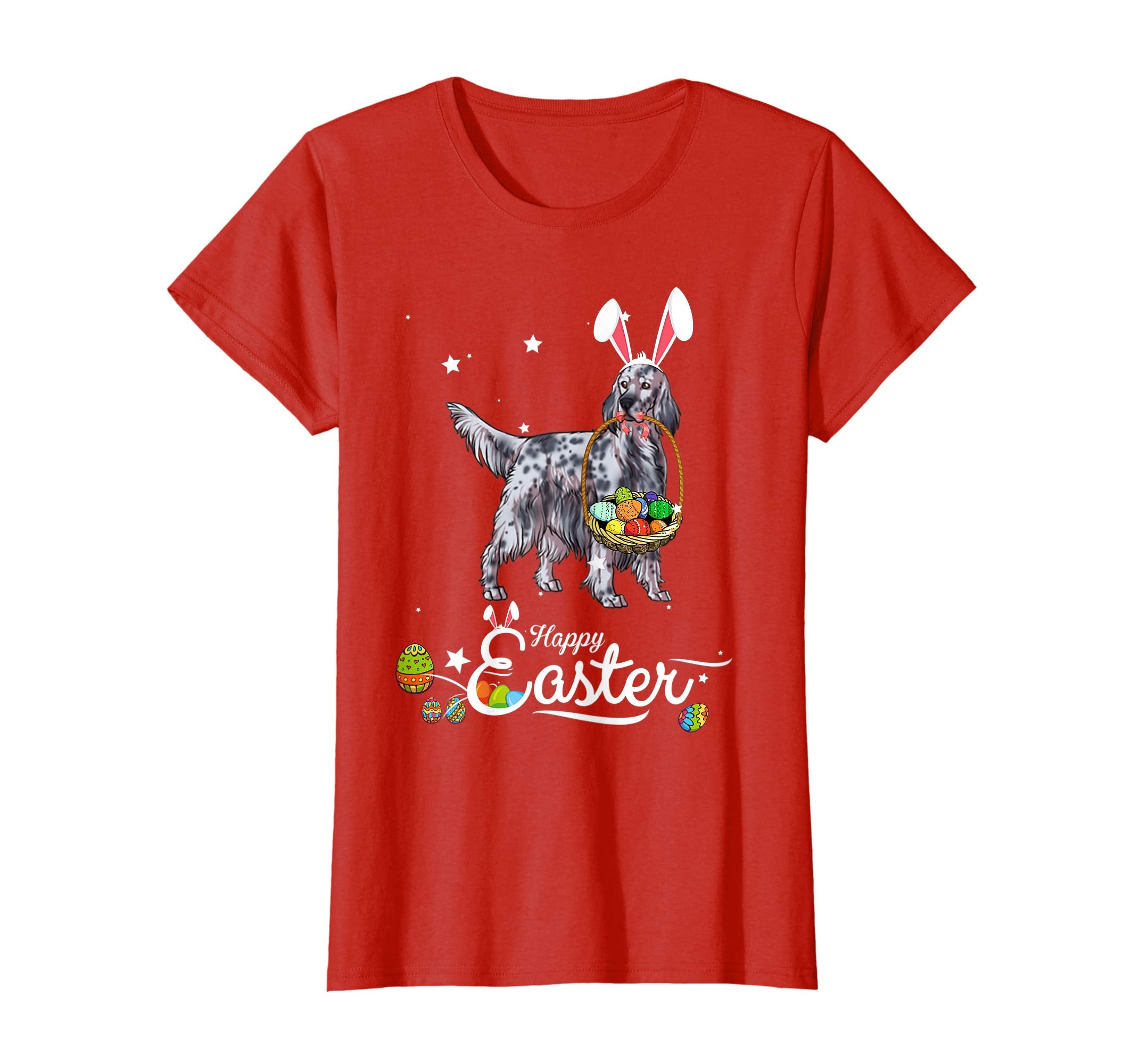 English Setter Dog With Bunny Hat Easter Costume T Shirt