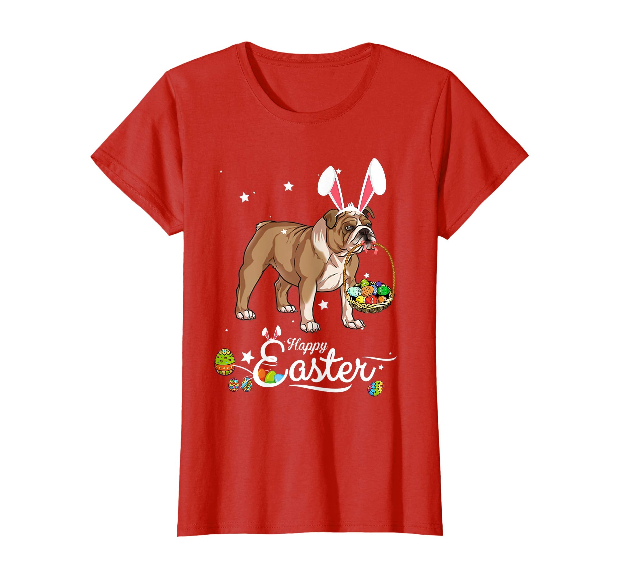 English Bulldog Dog With Bunny Hat Easter Costume T Shirt