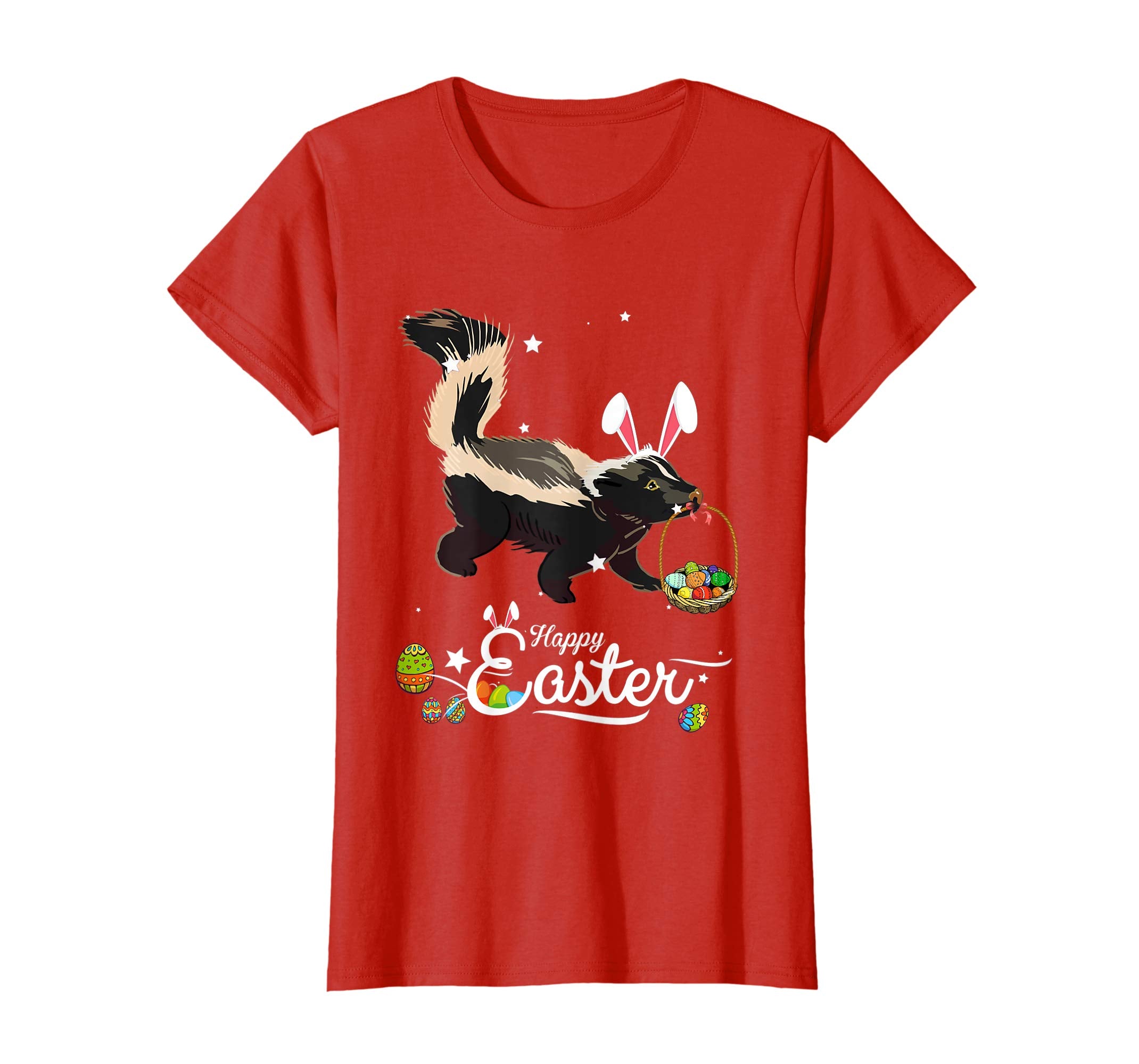 Cute Easter Skunk with Bunny Ears and Eggs T Shirt