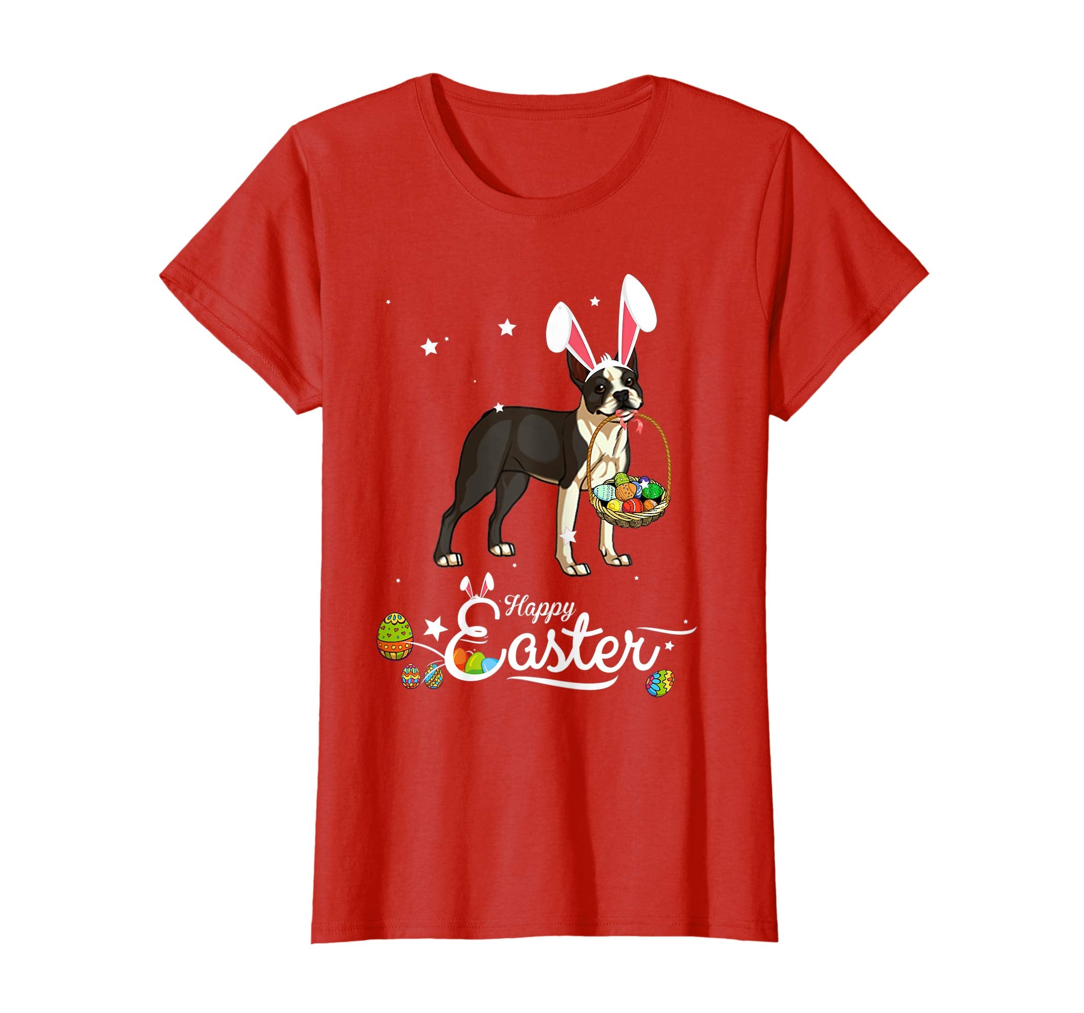 Boston Terrier Dog With Bunny Hat Easter Costume T Shirt
