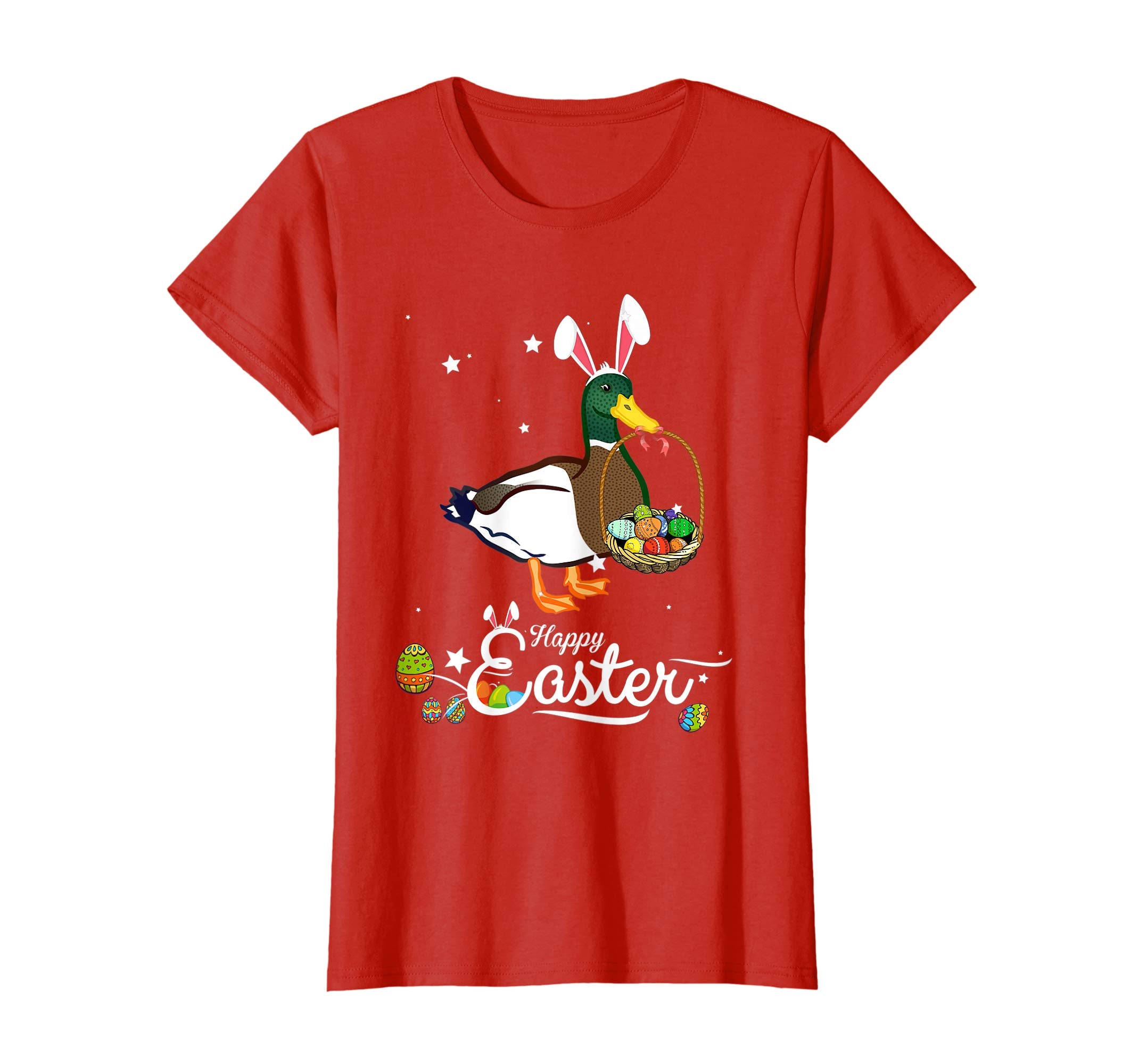 Cute Easter Duck with Bunny Ears and Eggs T Shirt