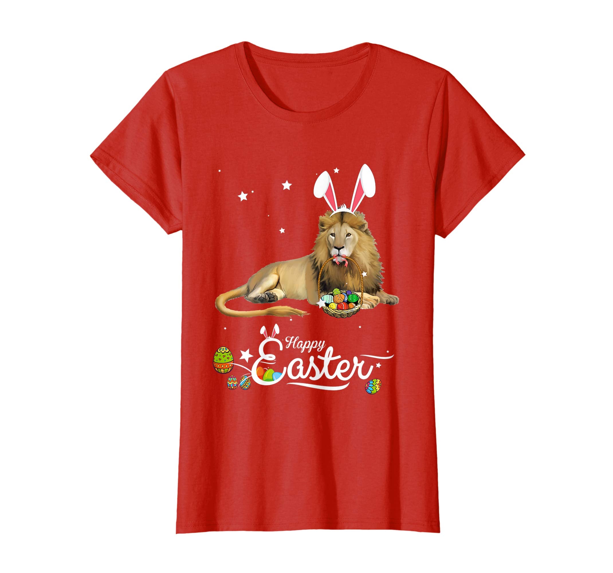Cute Easter Lion with Bunny Ears and Eggs T Shirt