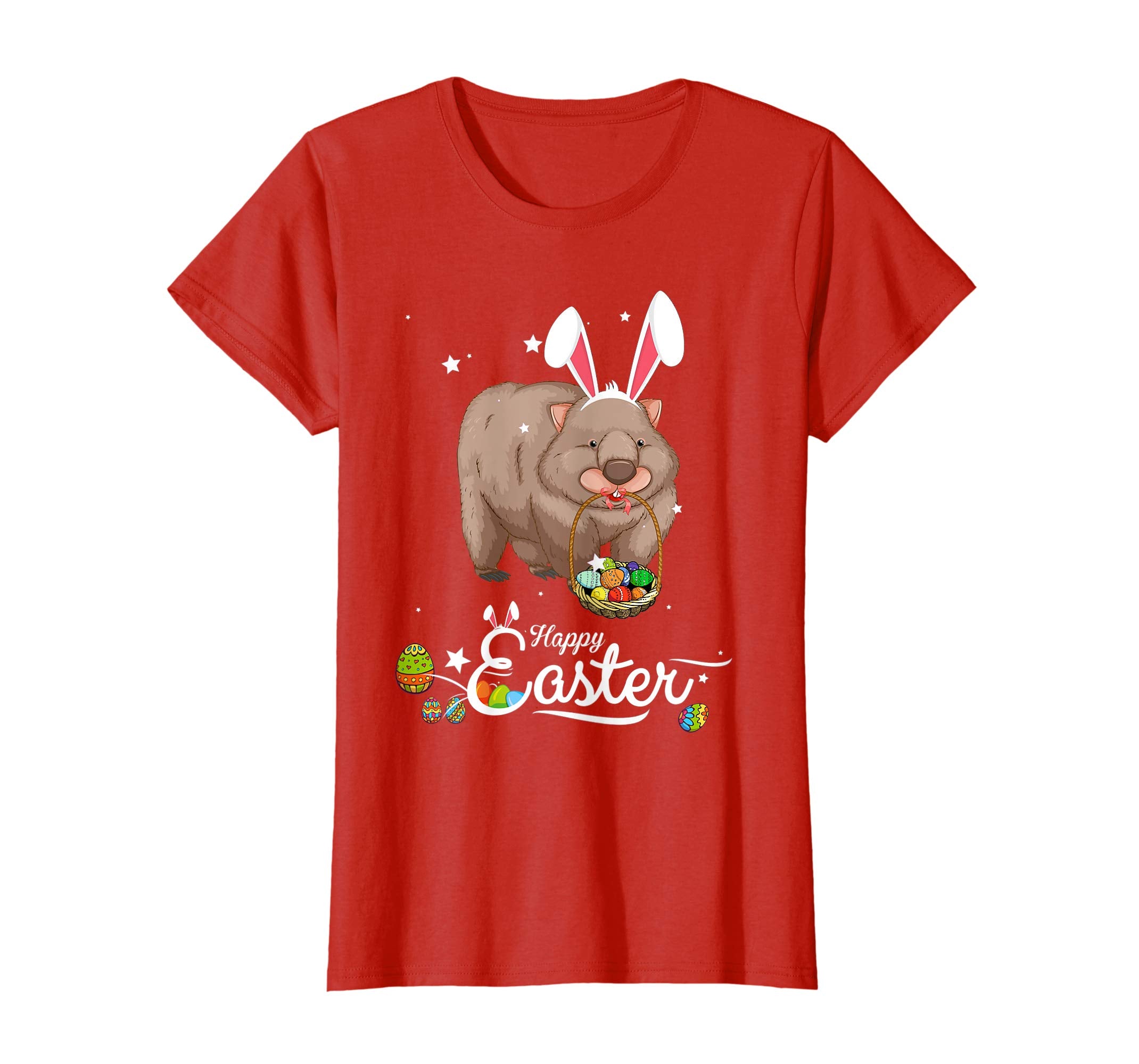 Cute Easter Wombat with Bunny Ears and Eggs T Shirt
