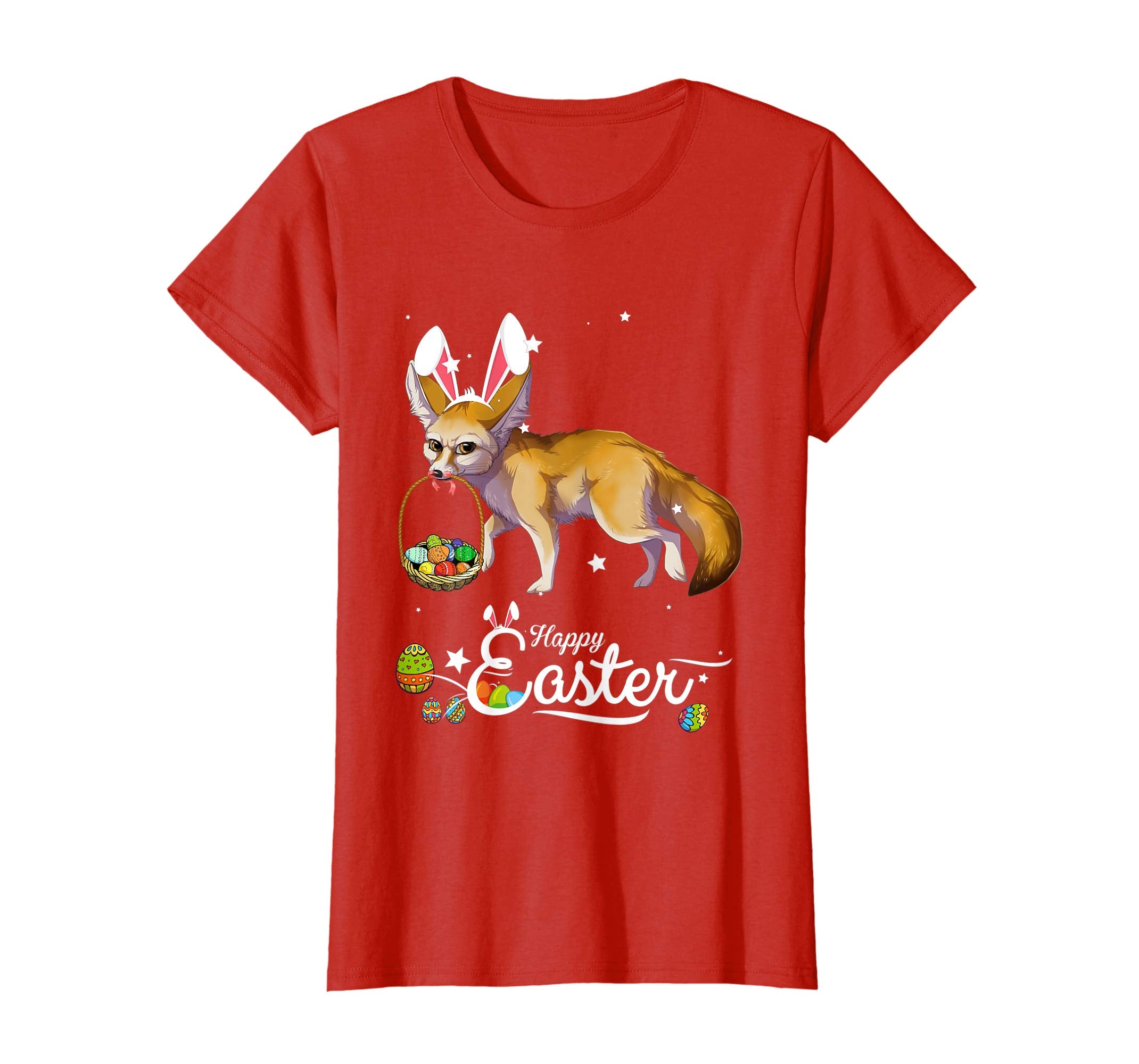 Cute Easter Fox with Bunny Ears and Eggs T Shirt