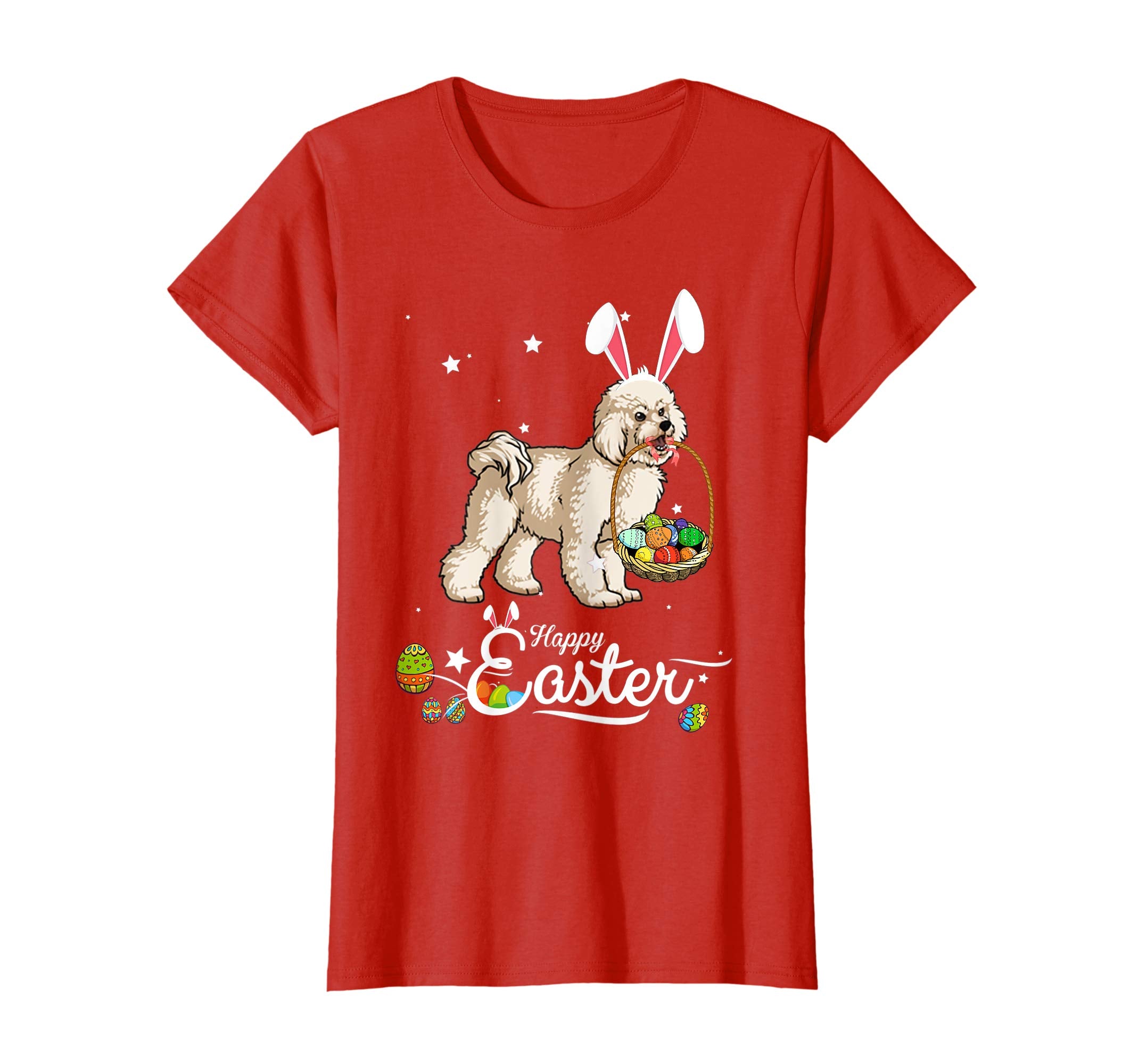 Bichon Frise Dog With Bunny Hat Easter Costume T Shirt