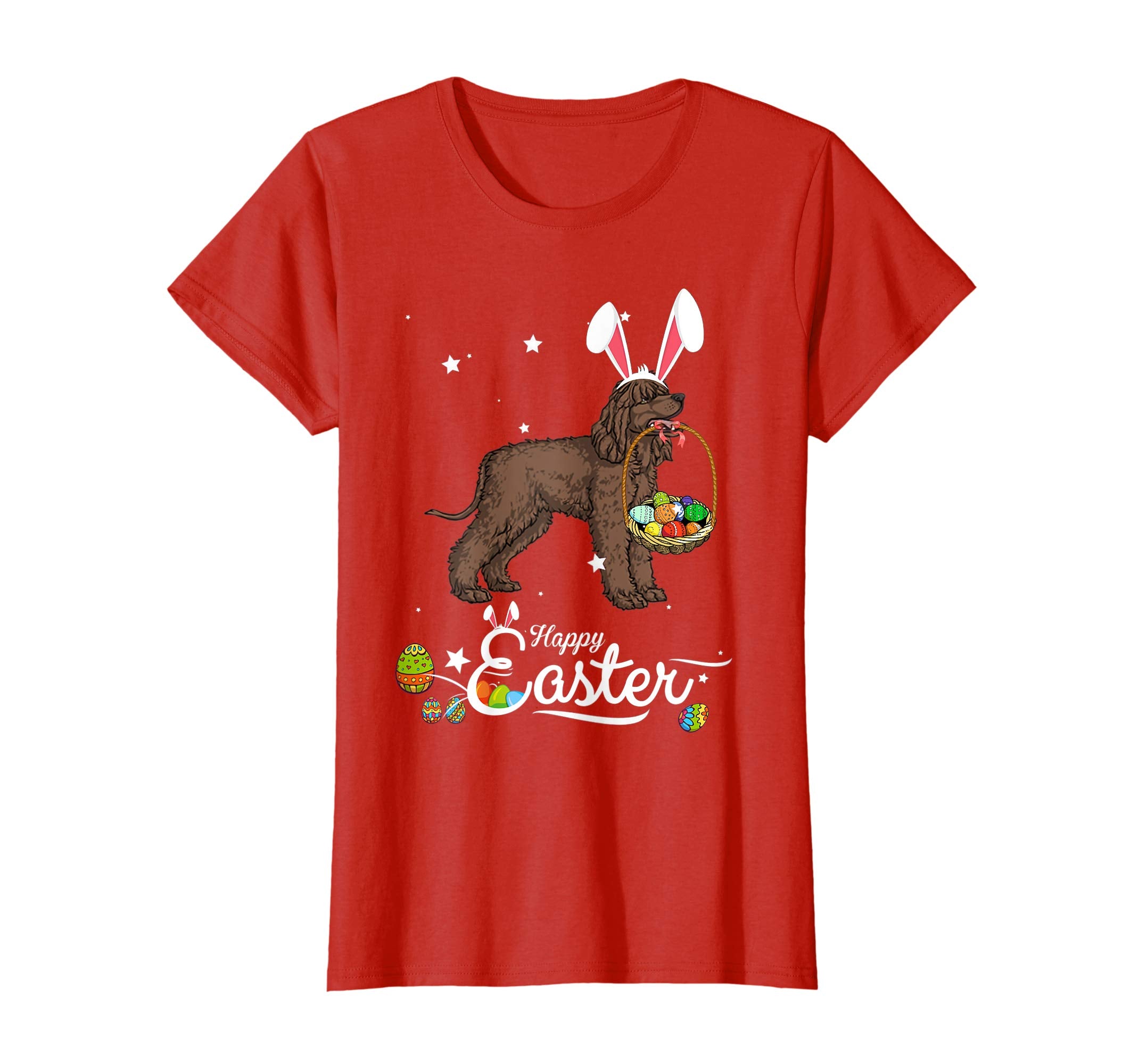 Irish Water Spaniel Dog With Bunny Hat Easter Costume Shirt