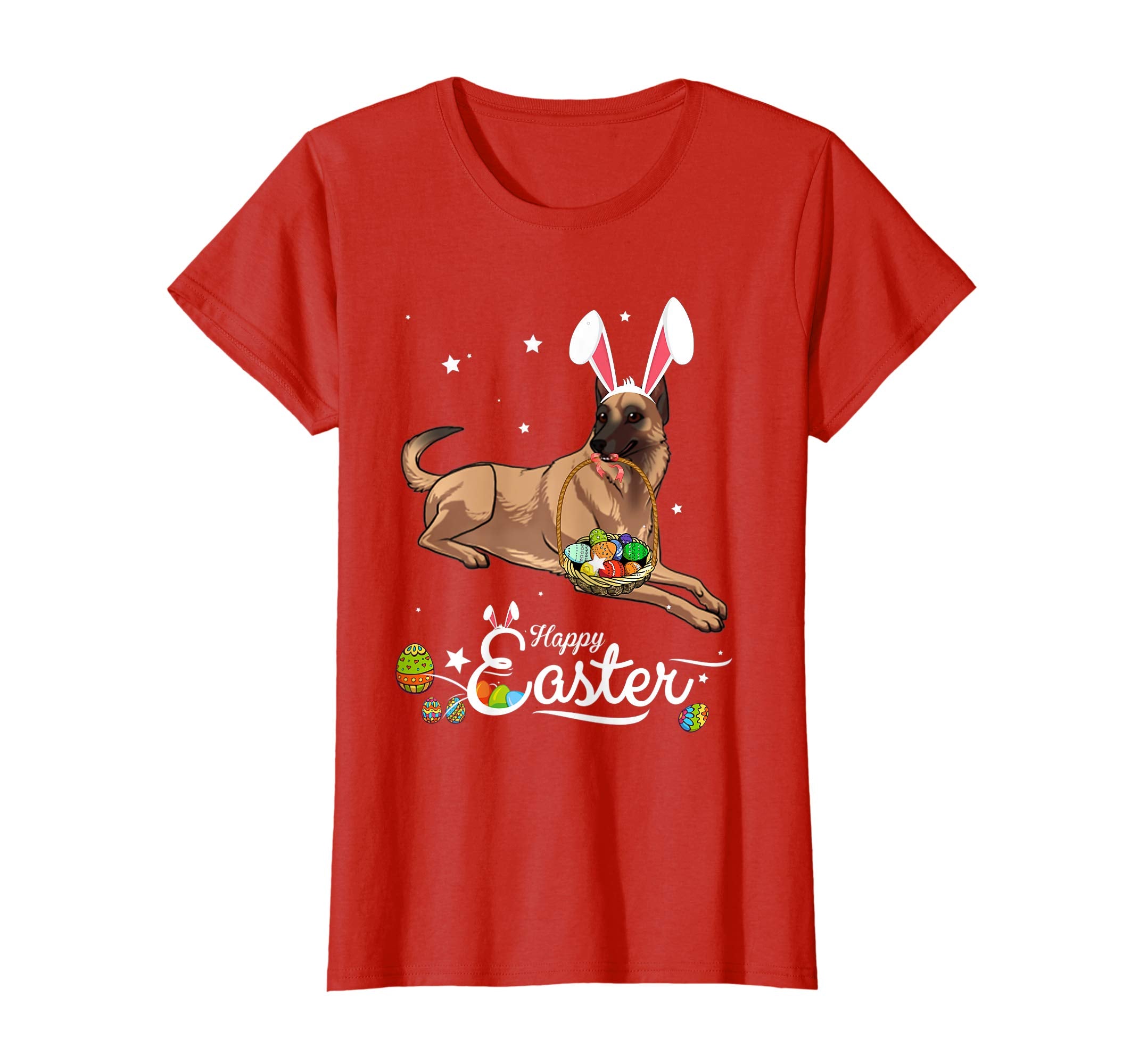 Belgian Malinois Dog With Bunny Hat Easter Costume T Shirt