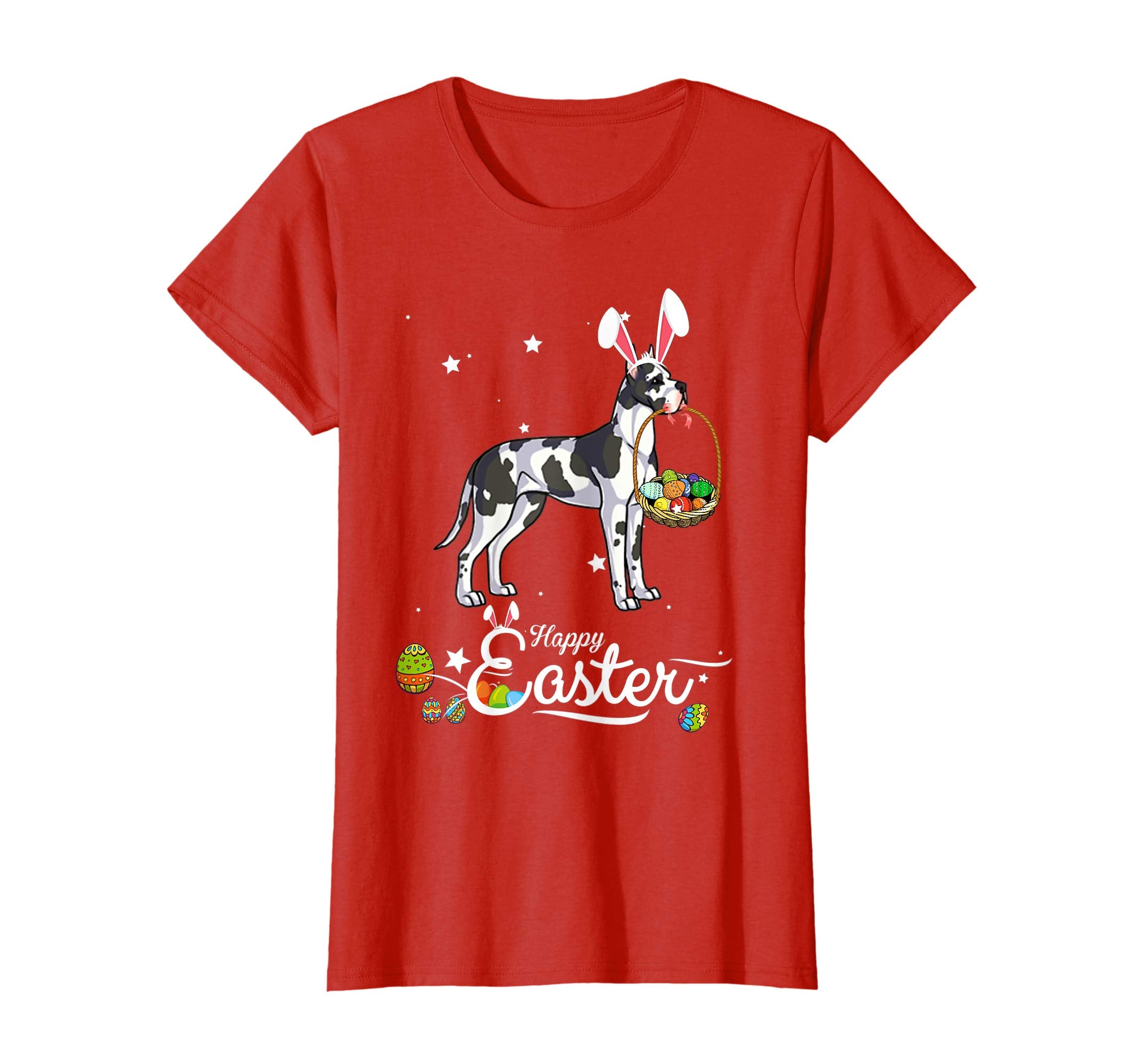 Great Dane Dog With Bunny Hat Easter Costume T Shirt
