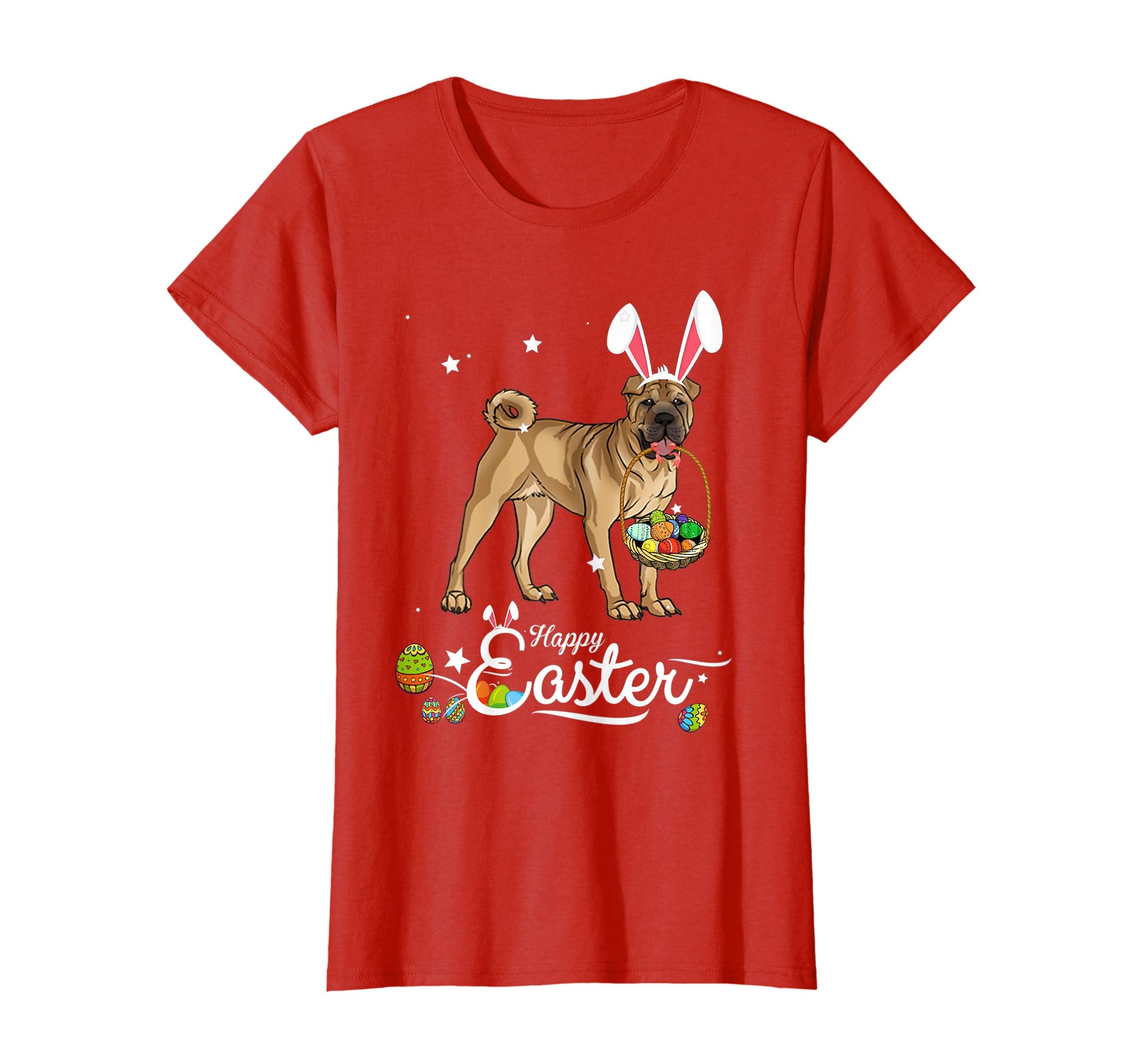 Chinese Shar-pei Dog With Bunny Hat Easter Costume T Shirt