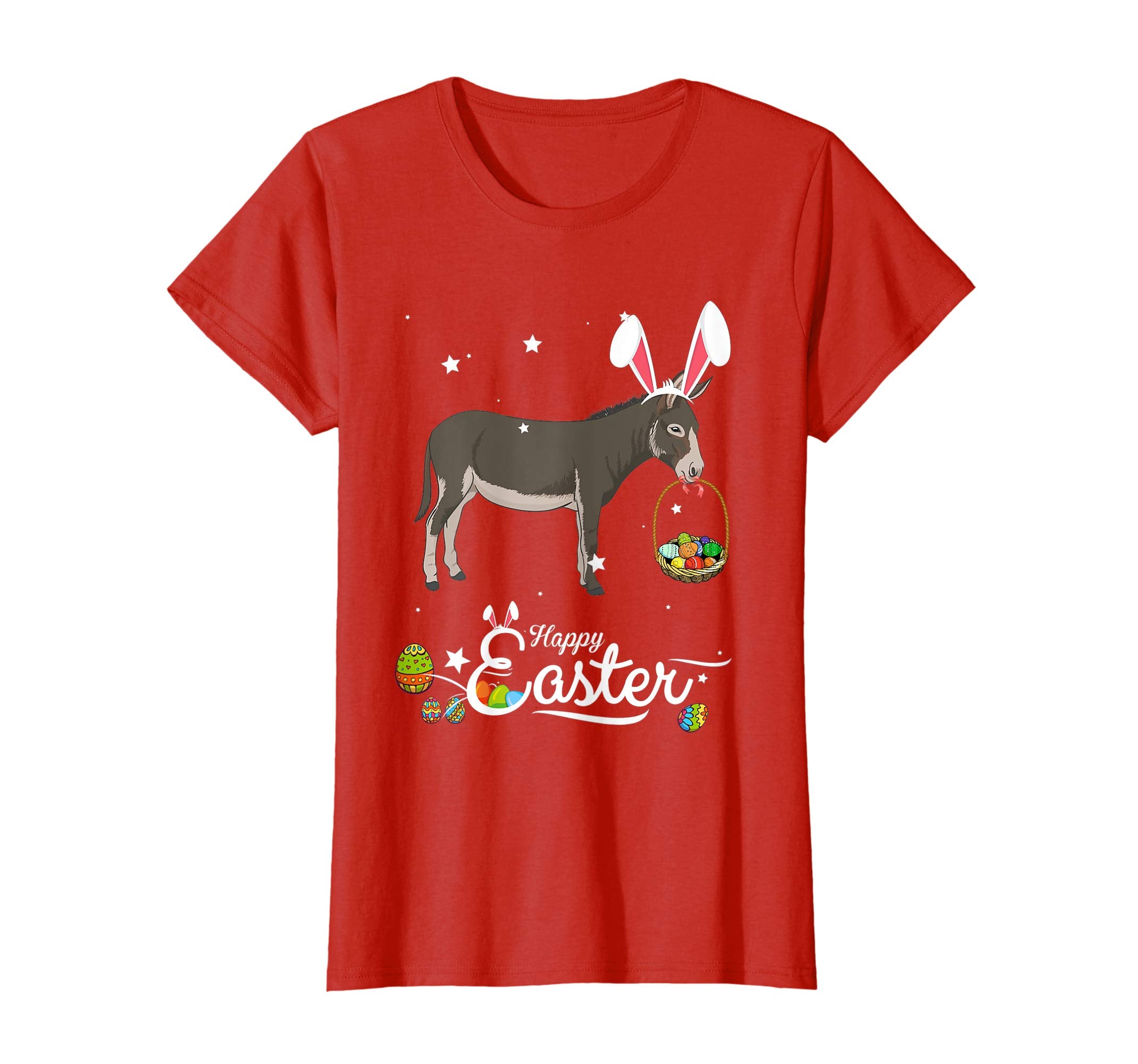 Cute Easter Donkey with Bunny Ears and Eggs T Shirt