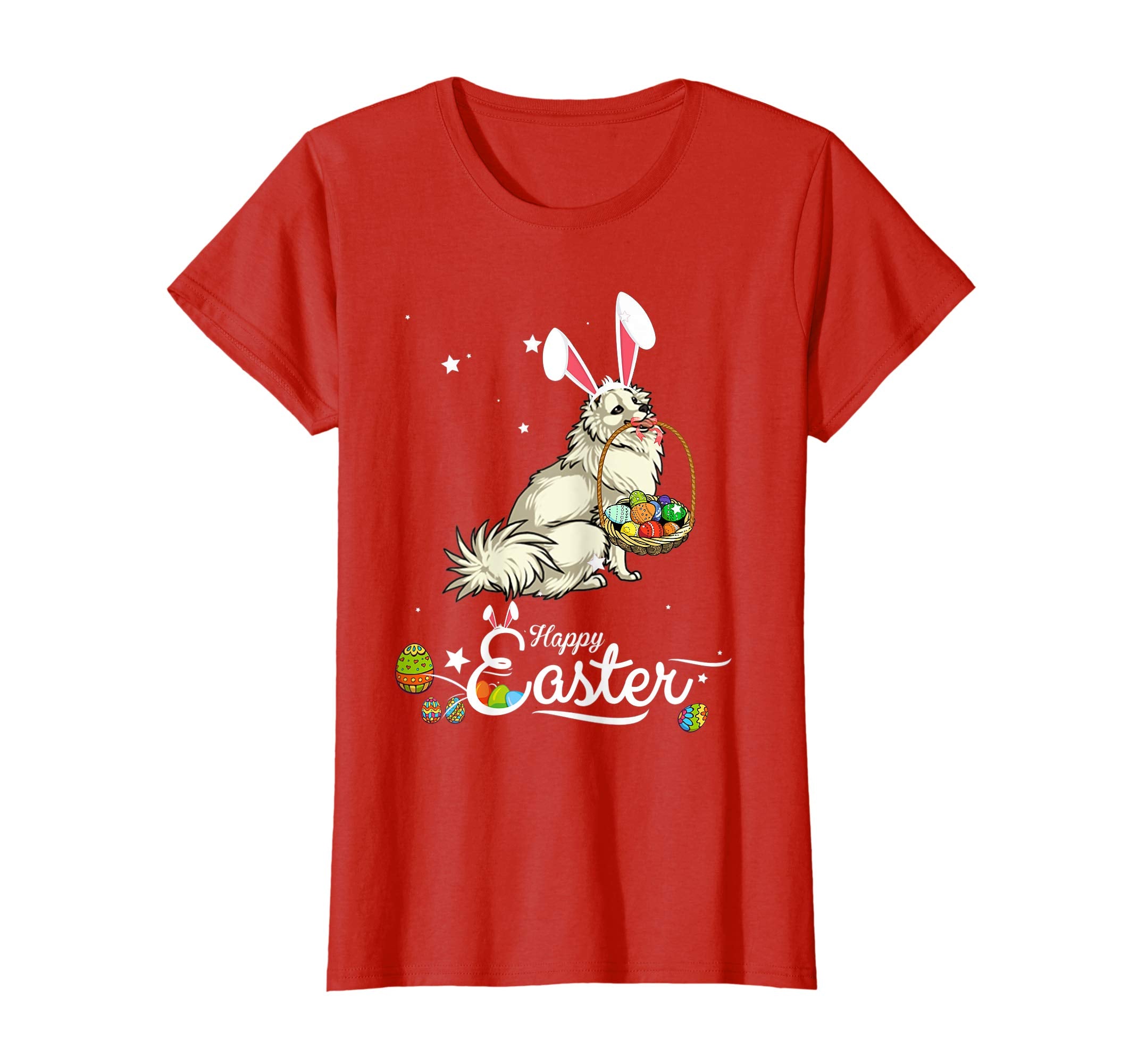 American Eskimo Dog With Bunny Hat Easter Costume T Shirt