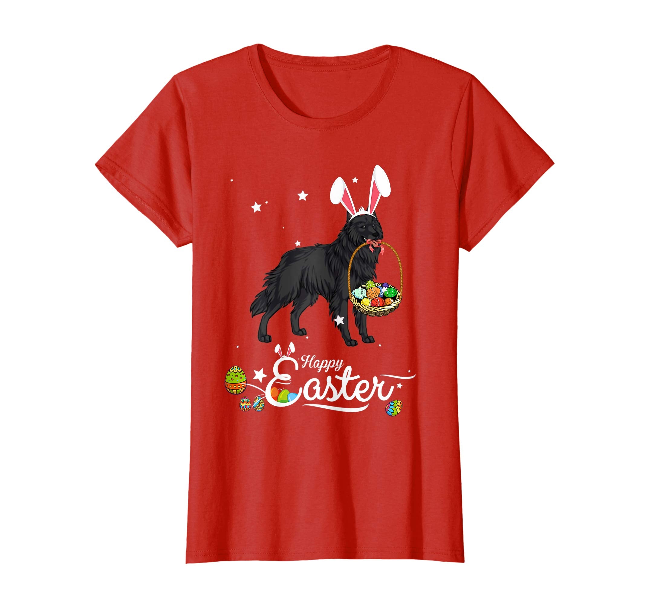 Belgian Sheepdog Dog With Bunny Hat Easter Costume T Shirt