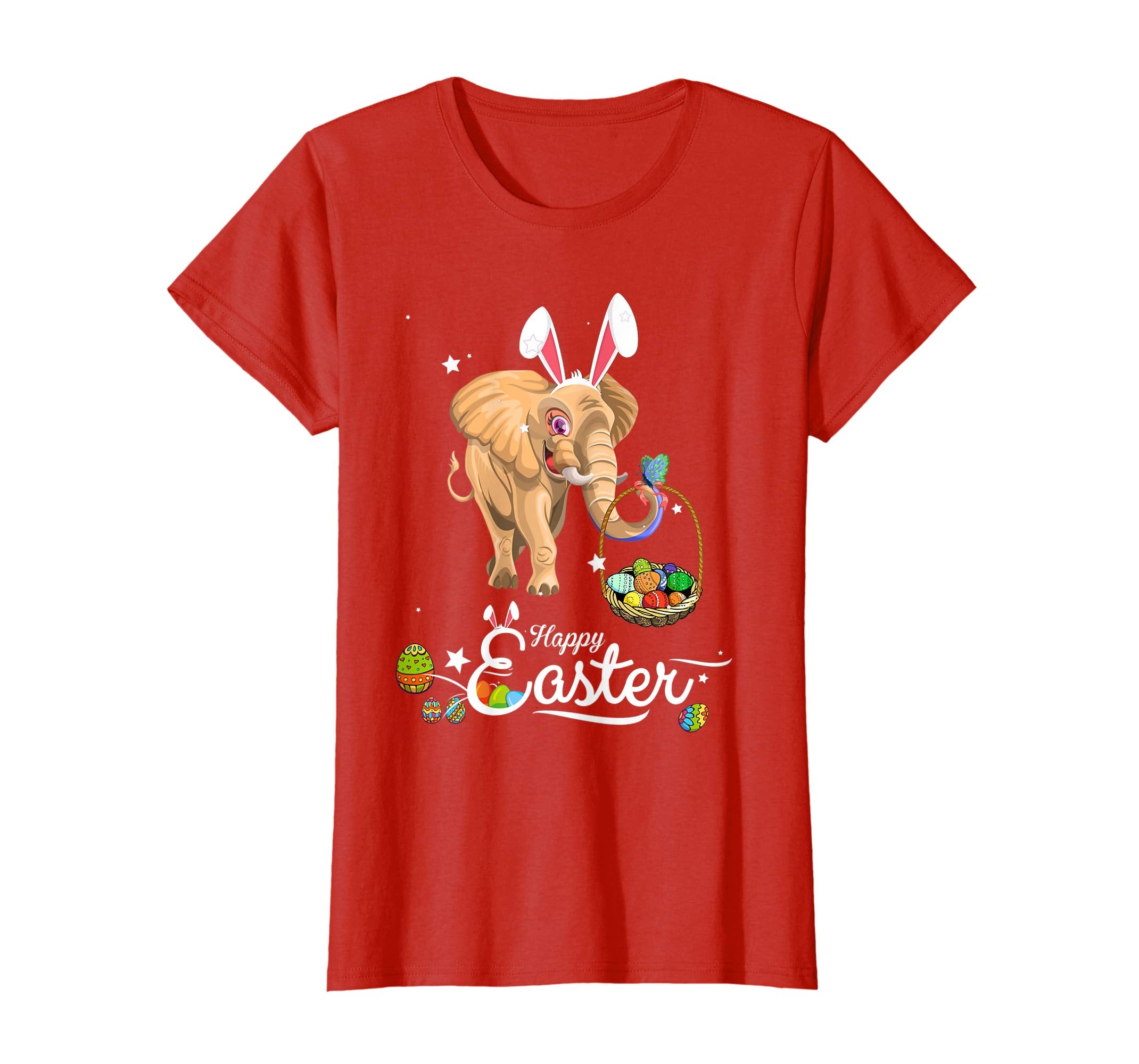 Cute Easter elephant with Bunny Ears and Eggs T Shirt