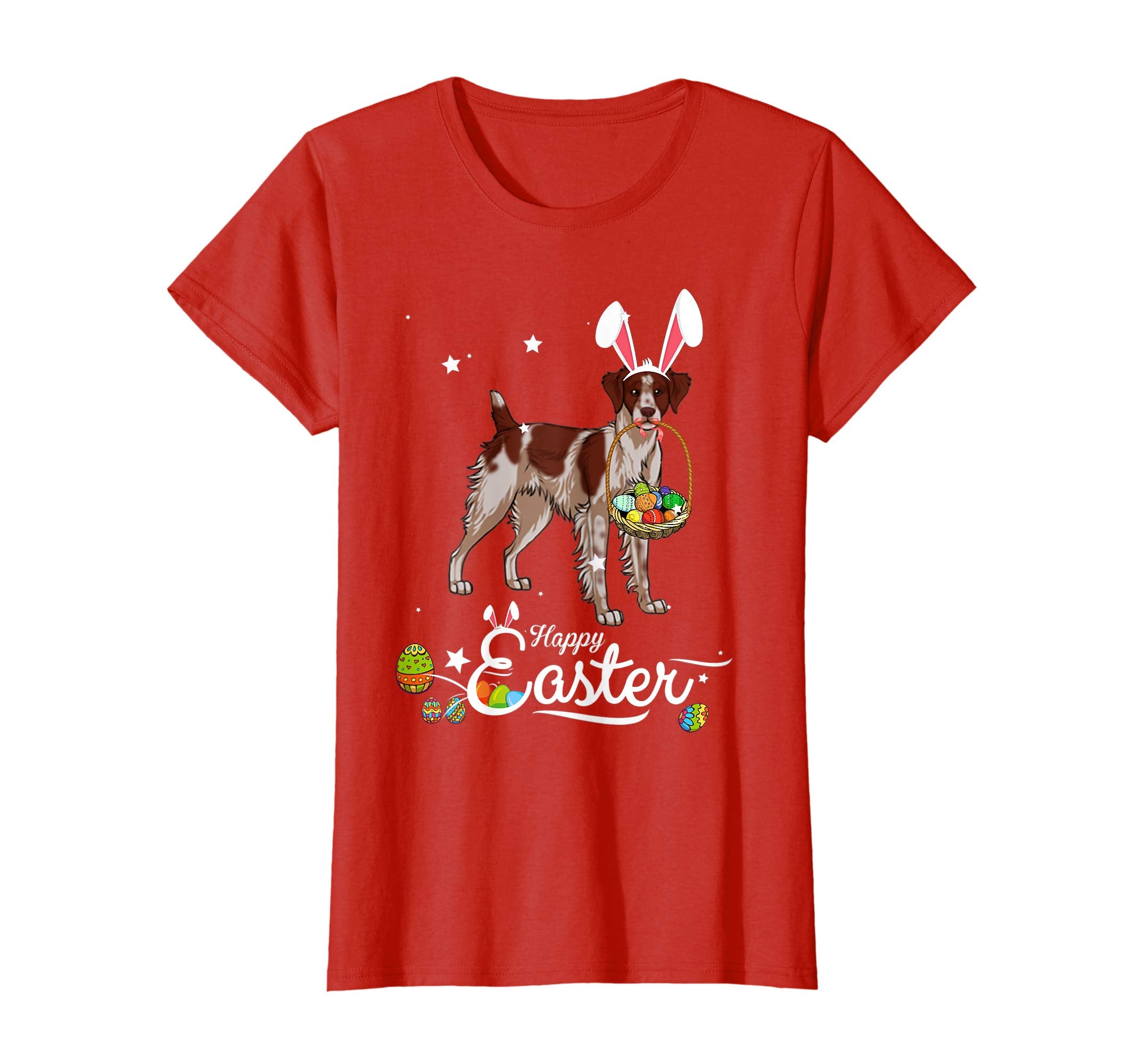 Brittany Spaniel Dog With Bunny Hat Easter Costume T Shirt