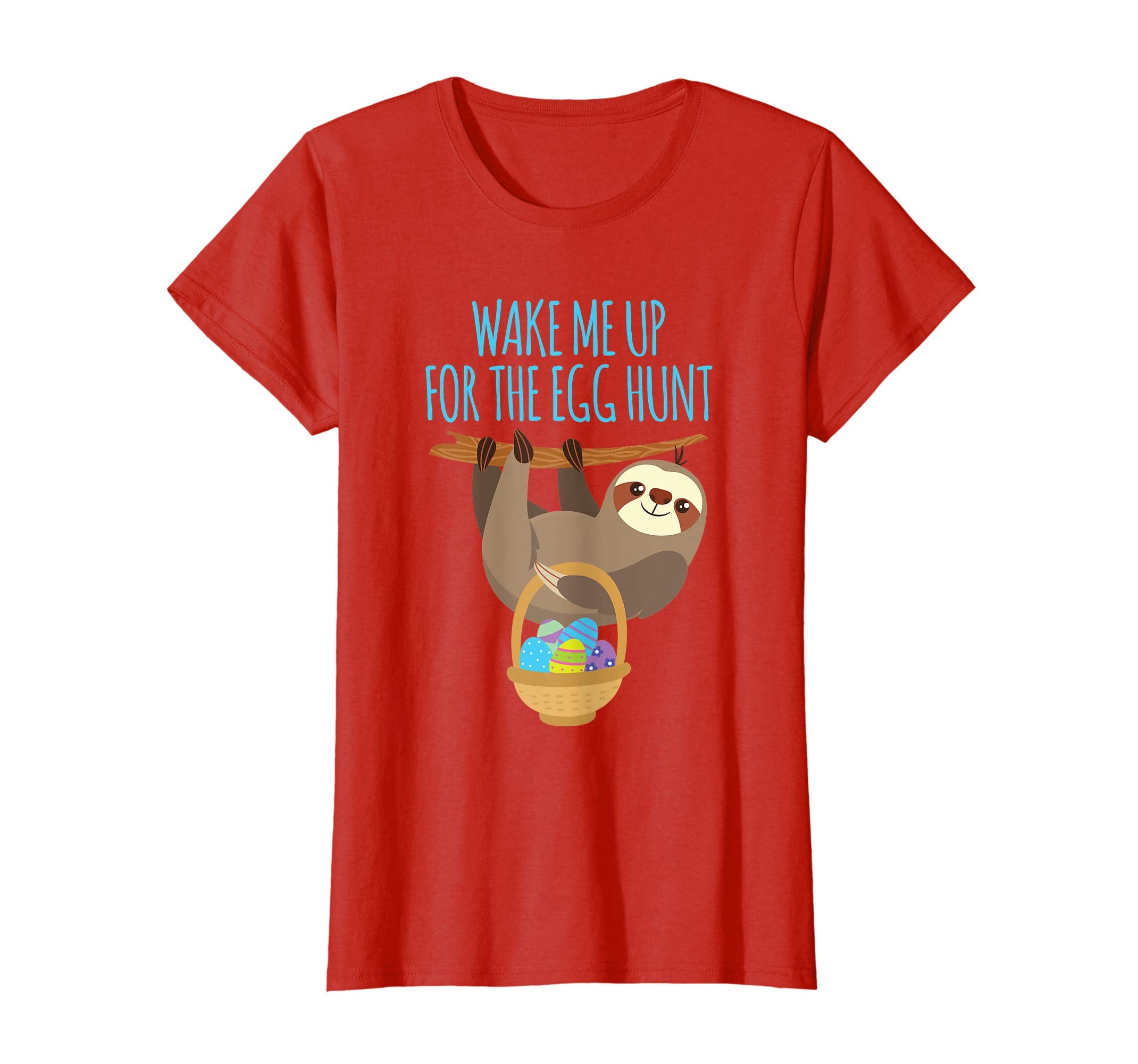 Easter Sloth T Shirt Easter Basket Wake Me for Egg Hunt